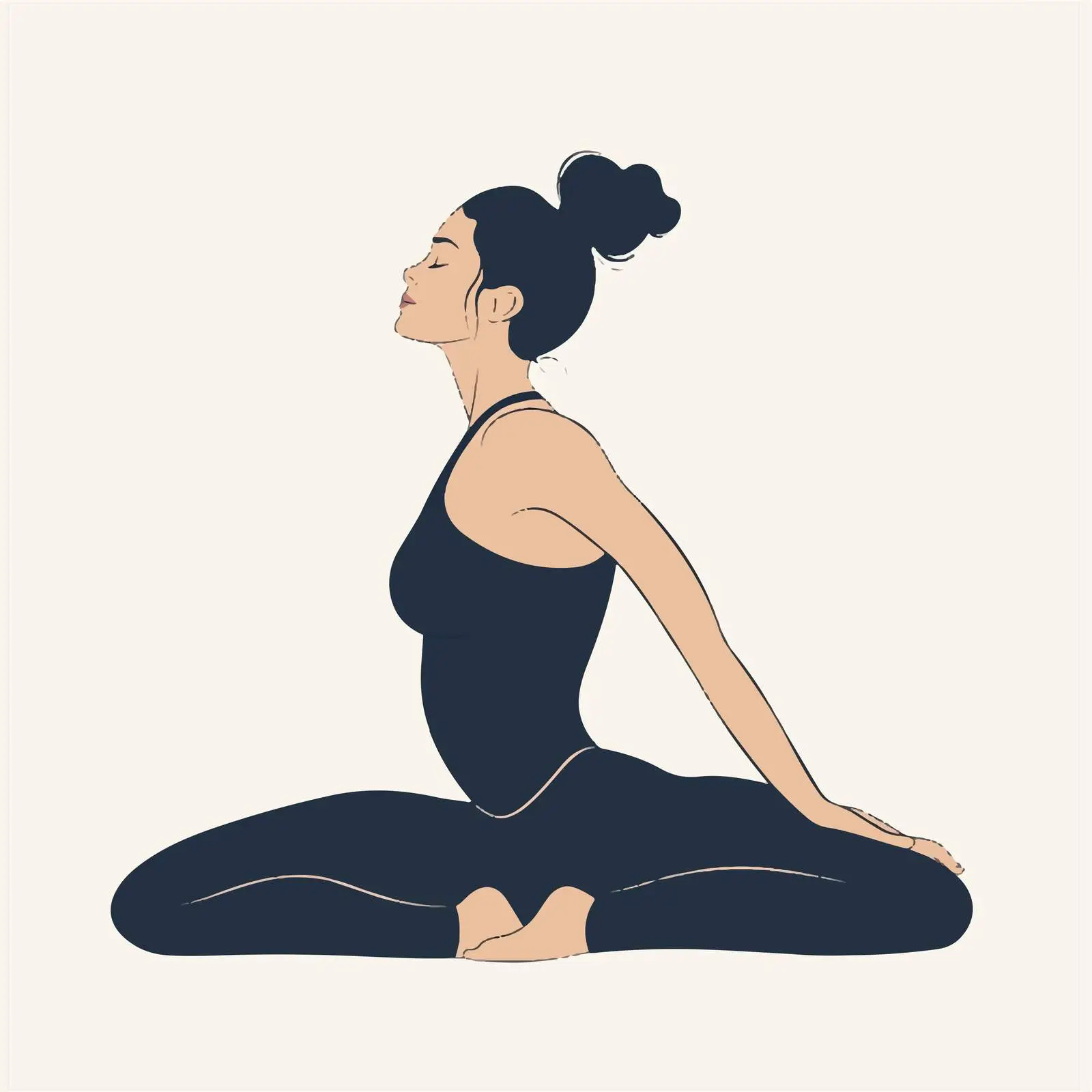 Woman Practicing Yoga Stretching Vector Art — free download from Dotvec