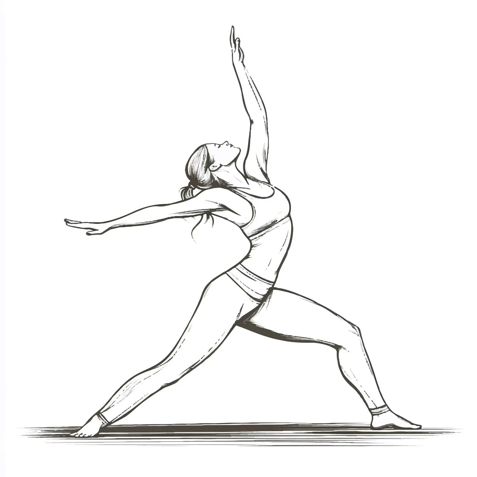 Hand Drawn Yoga Woman Stretching Vector Art — free download from Dotvec