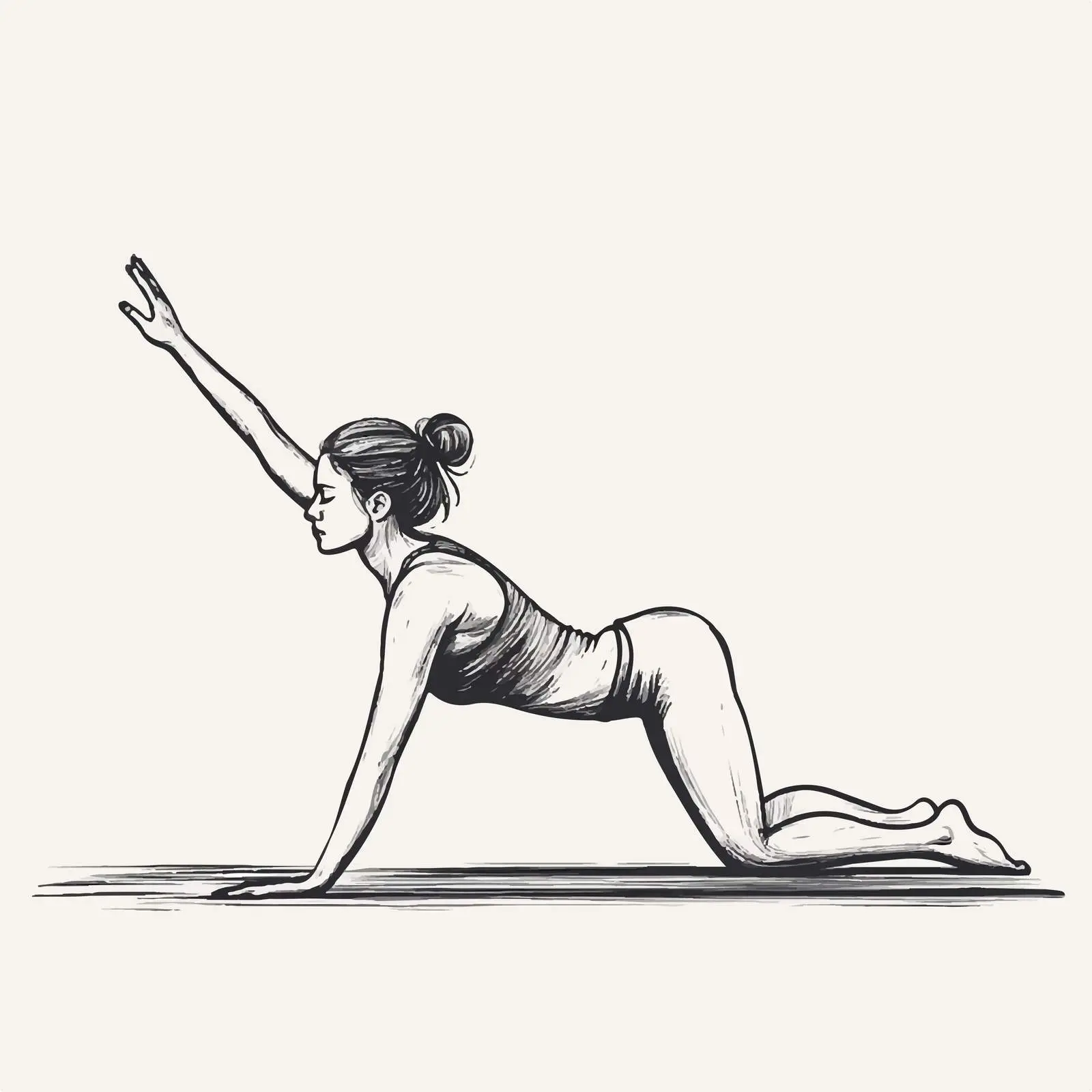 Woman Practicing Yoga Stretching Exercise Vector — free download from Dotvec