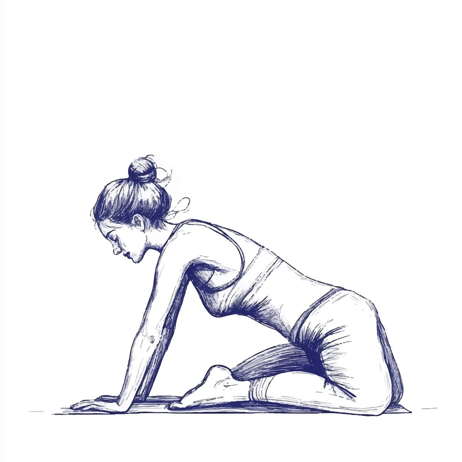 Hand-Drawn Woman Practicing Ustrasana Yoga Pose — free download from Dotvec