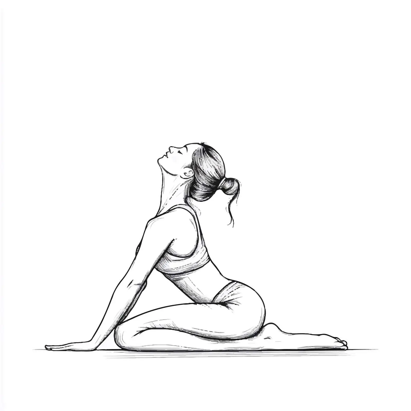 Woman Practicing Ustrasana Yoga Pose Illustration — free download from Dotvec