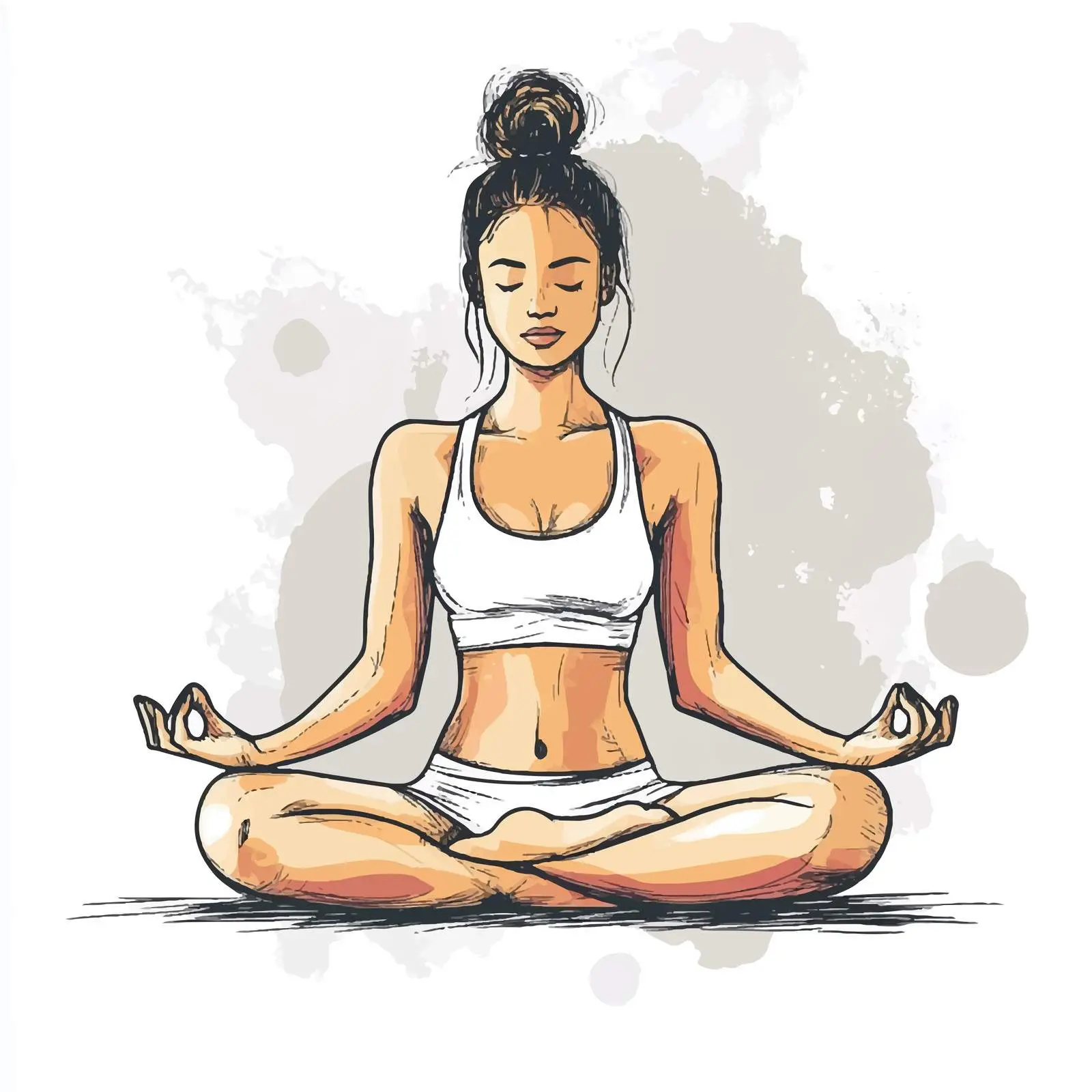 Woman Practicing Sukhasana Yoga Pose Vector — free download from Dotvec
