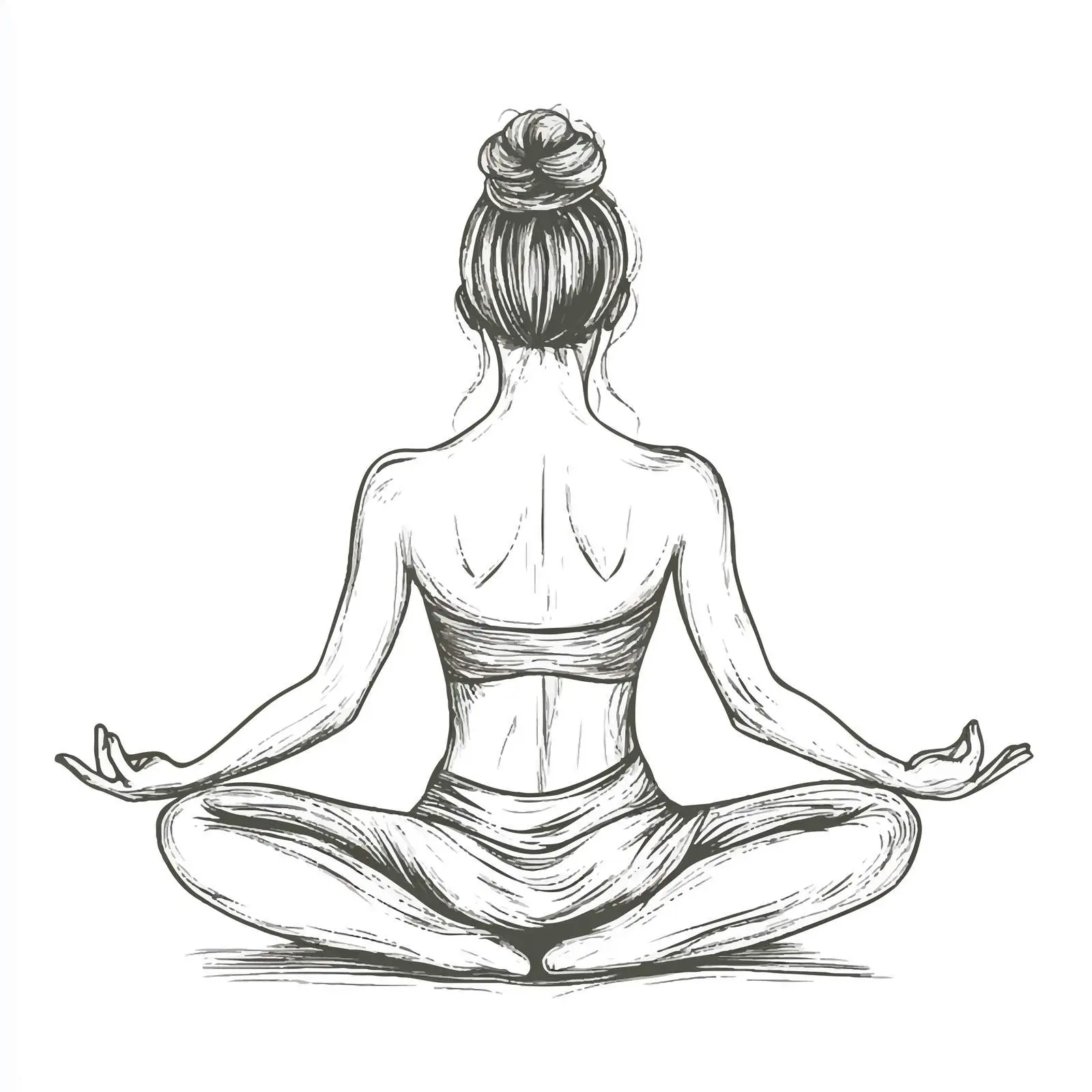 Woman Practicing Sukhasana Yoga Pose Vector Illustration — free download from Dotvec