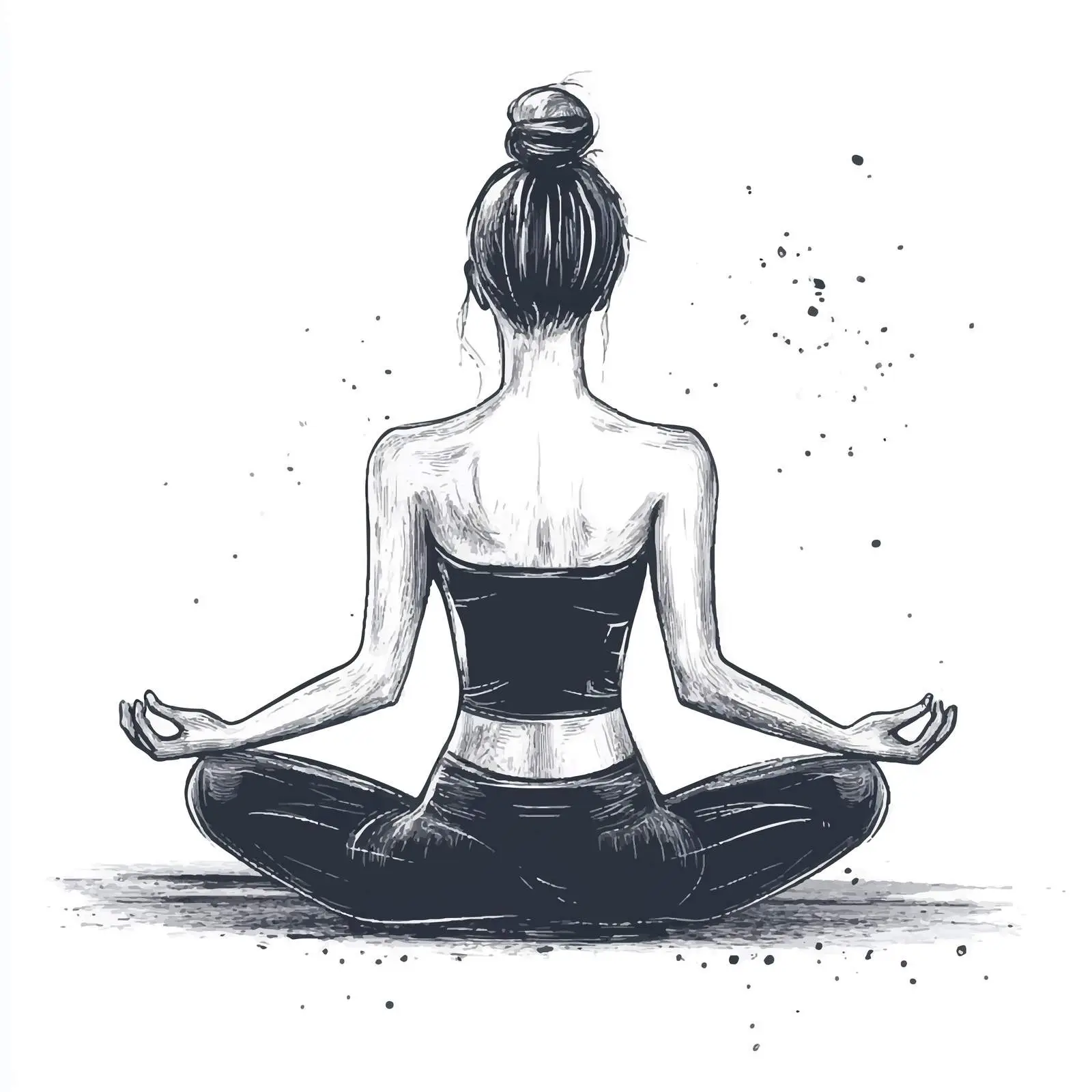 Woman Practicing Sukhasana Yoga Pose Vector Art — free download from Dotvec