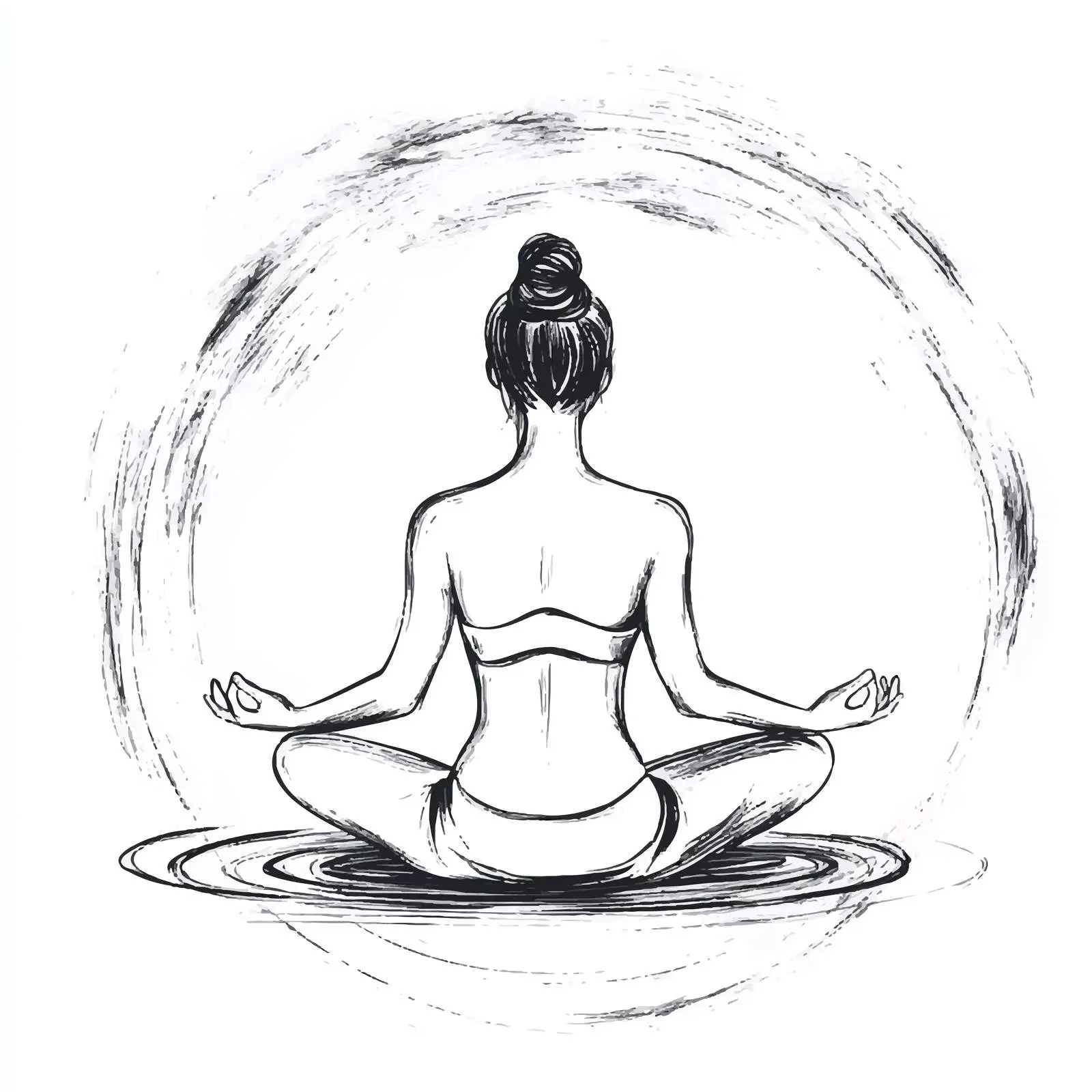 Woman Practicing Yoga in Sukhasana Pose — free download from Dotvec