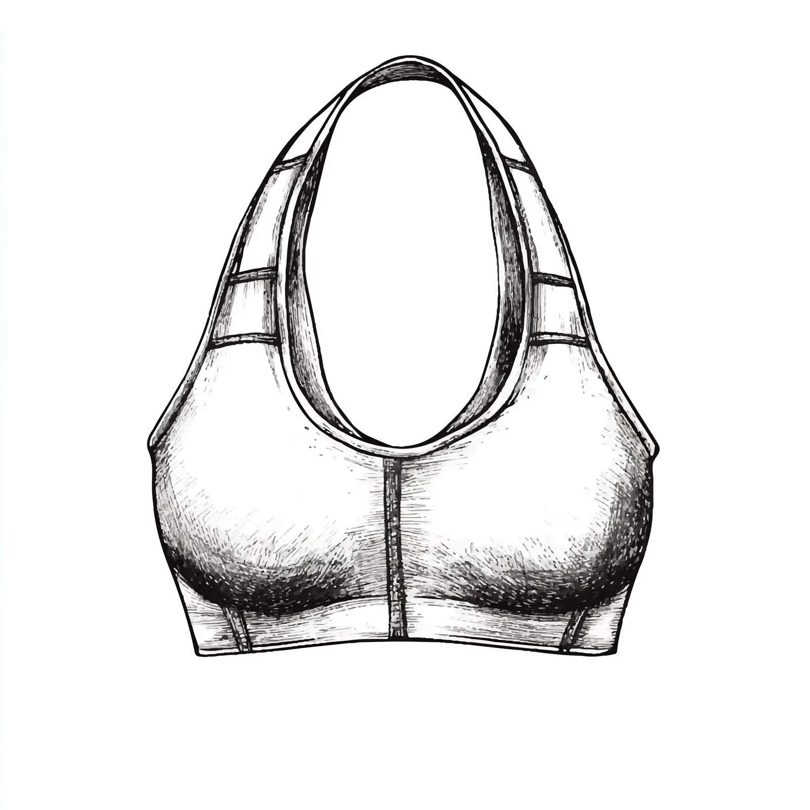Hand Drawn Women's Sports Bra Sketch — free download from Dotvec