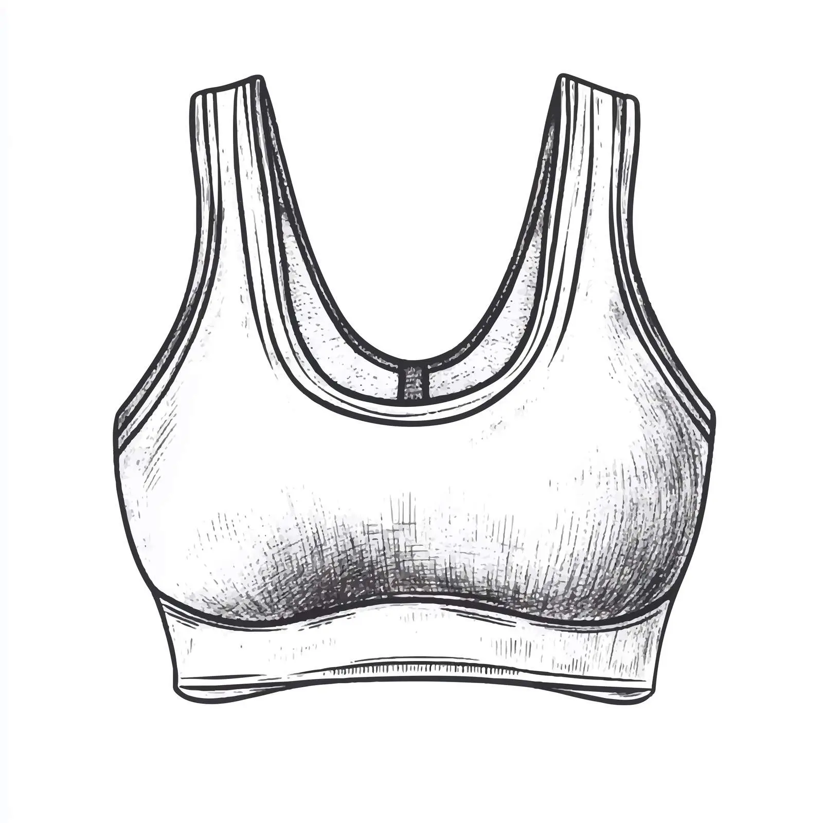 Hand Drawn Women's Sports Bra Sketch — free download from Dotvec
