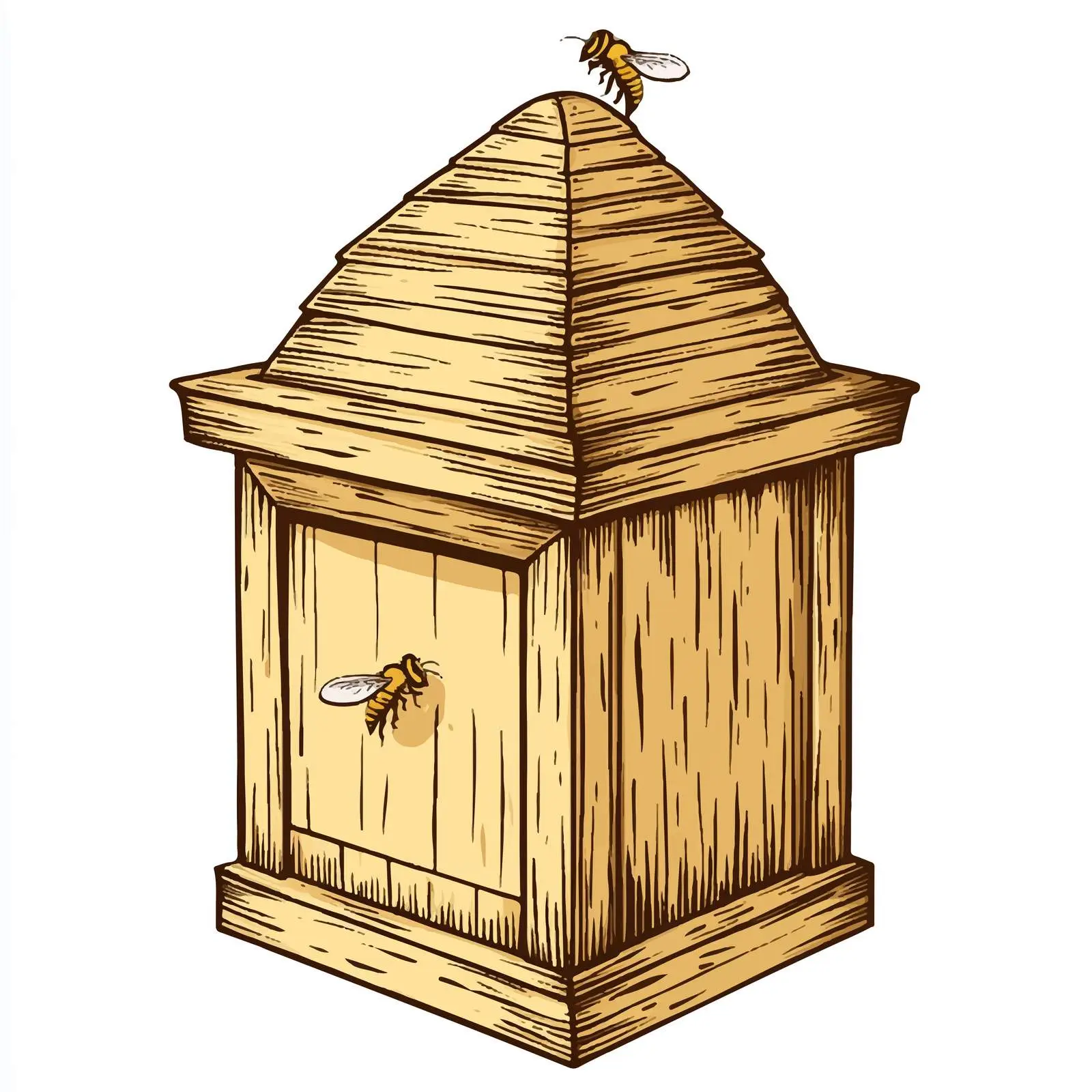 Hand Drawn Wooden Hive Sketch Illustration — free download from Dotvec