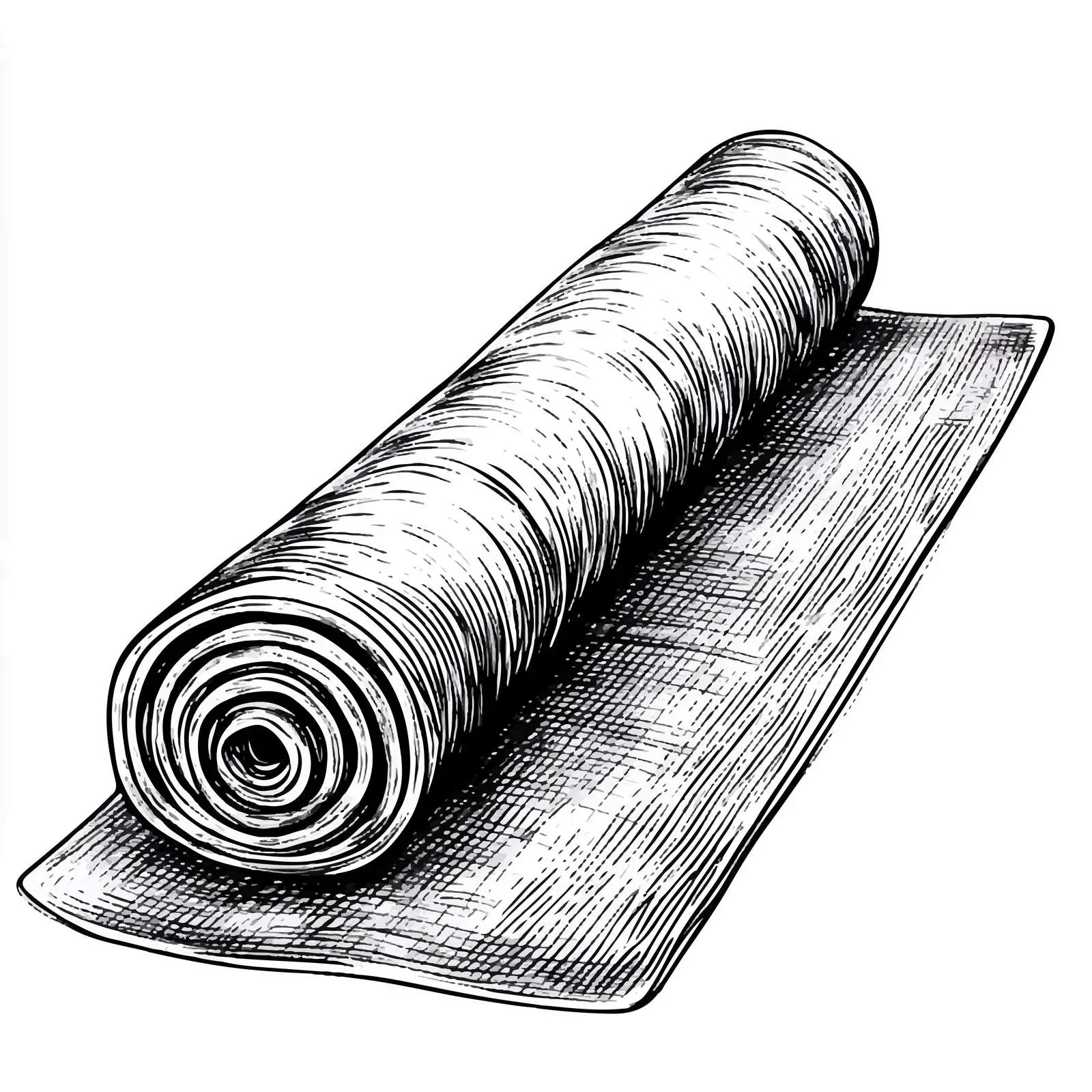 Hand-Drawn Yoga Mat Sketch on White Background — free download from Dotvec