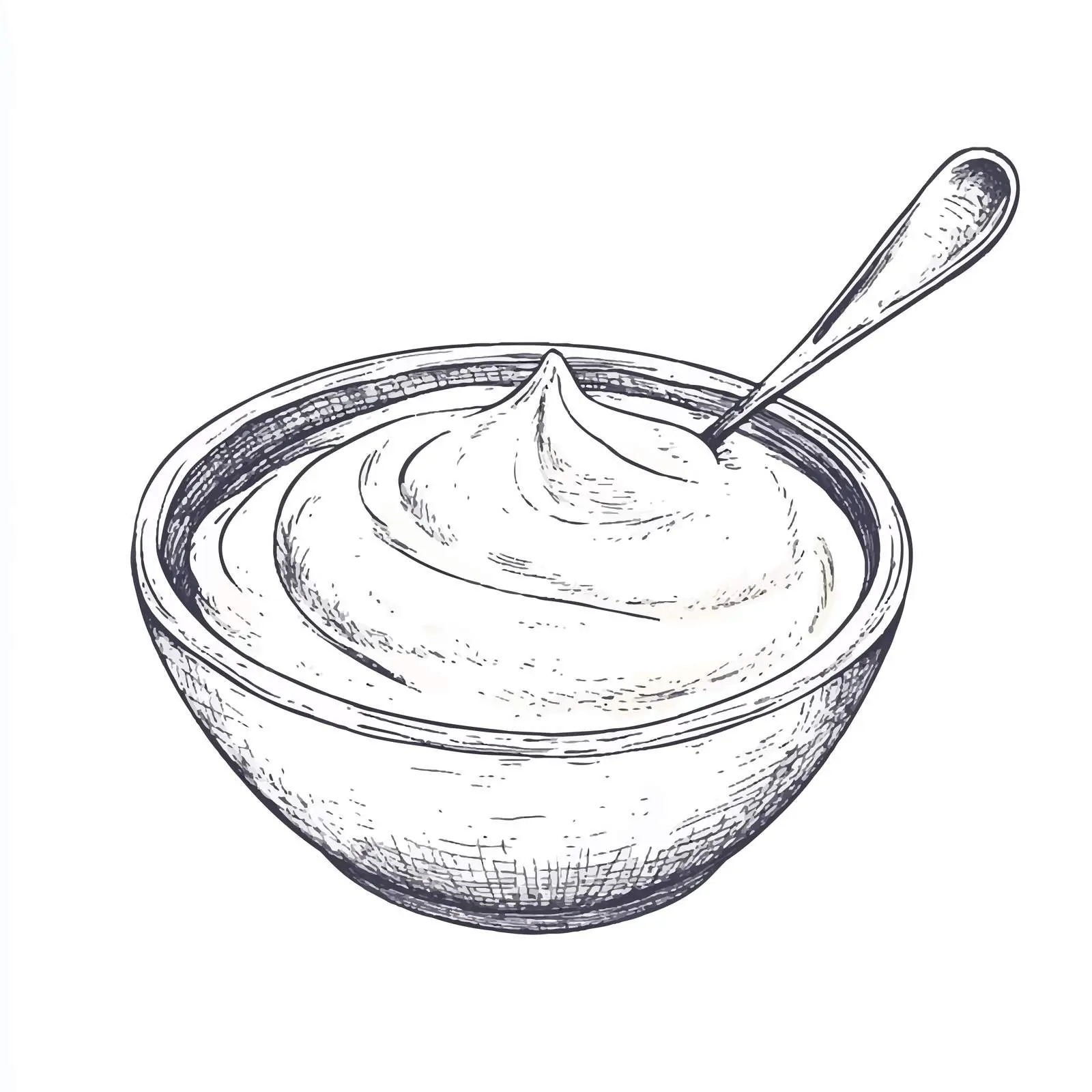 Hand-Drawn Yogurt Sketch on White Background — free download from Dotvec
