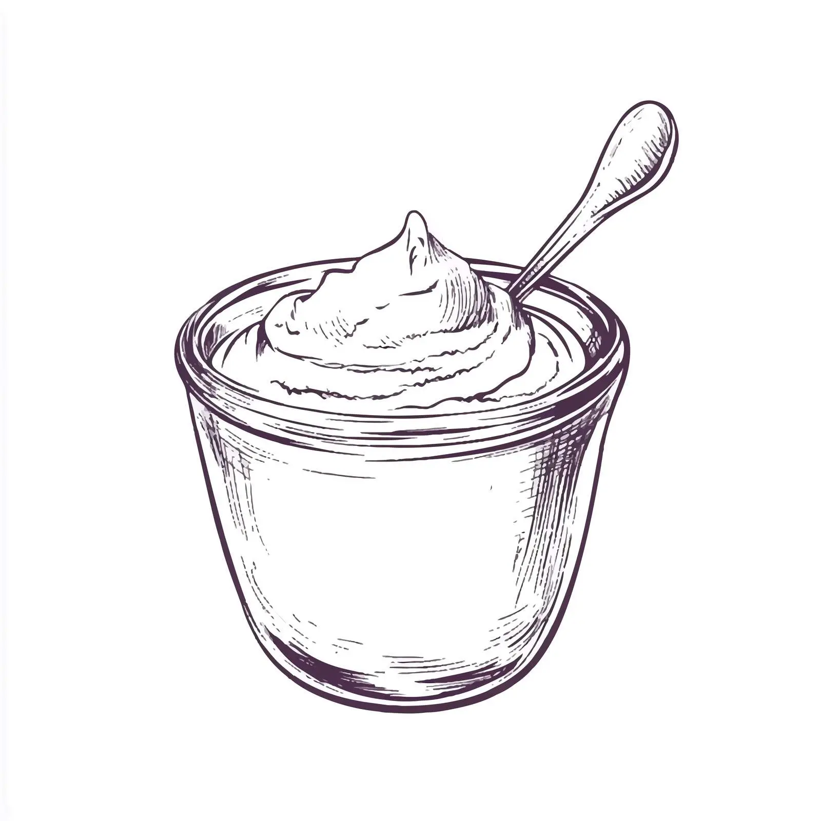 Hand-Drawn Yogurt Sketch on White Background — free download from Dotvec