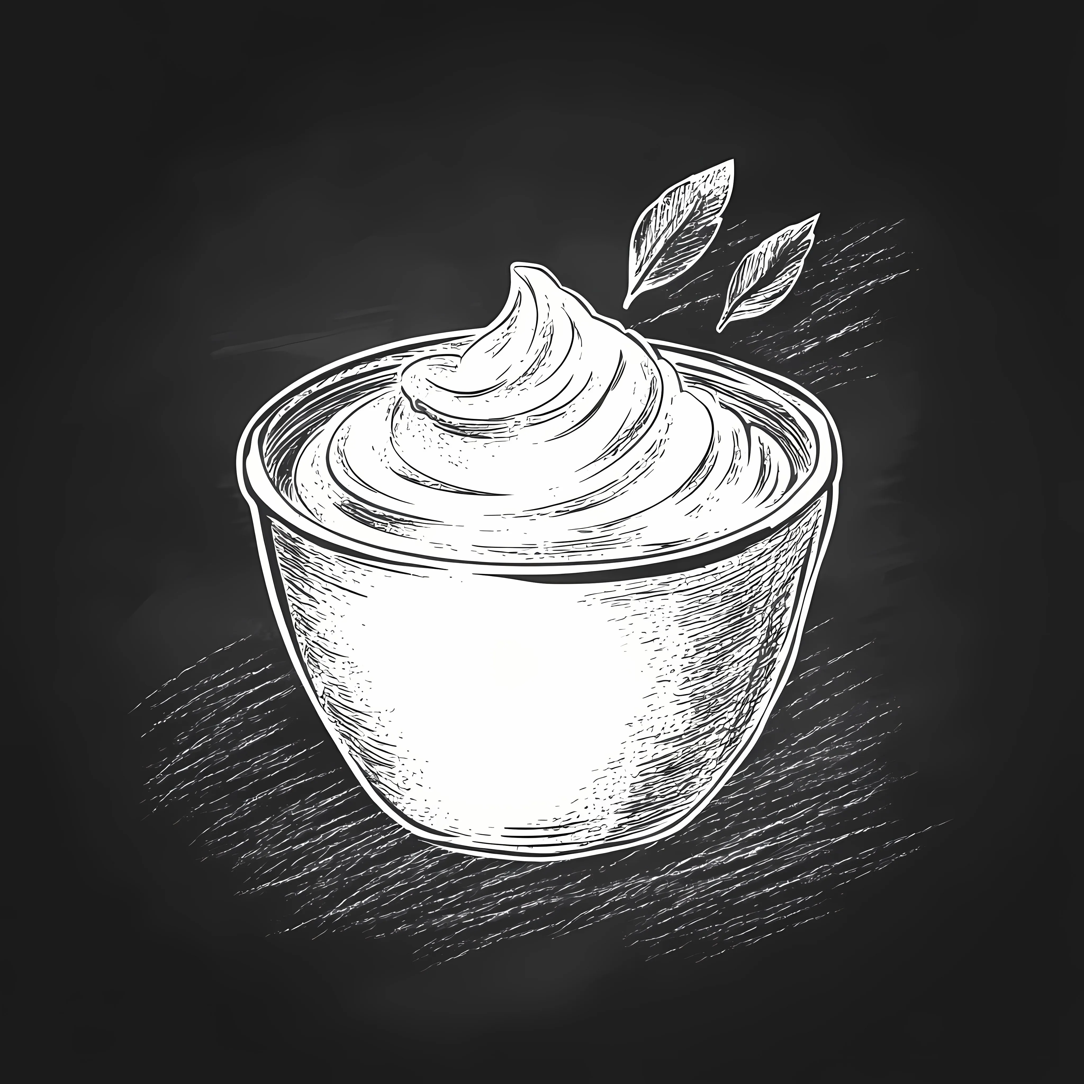 Hand Drawn Yogurt Sketch on Chalkboard – free food sketch image from Dotvec