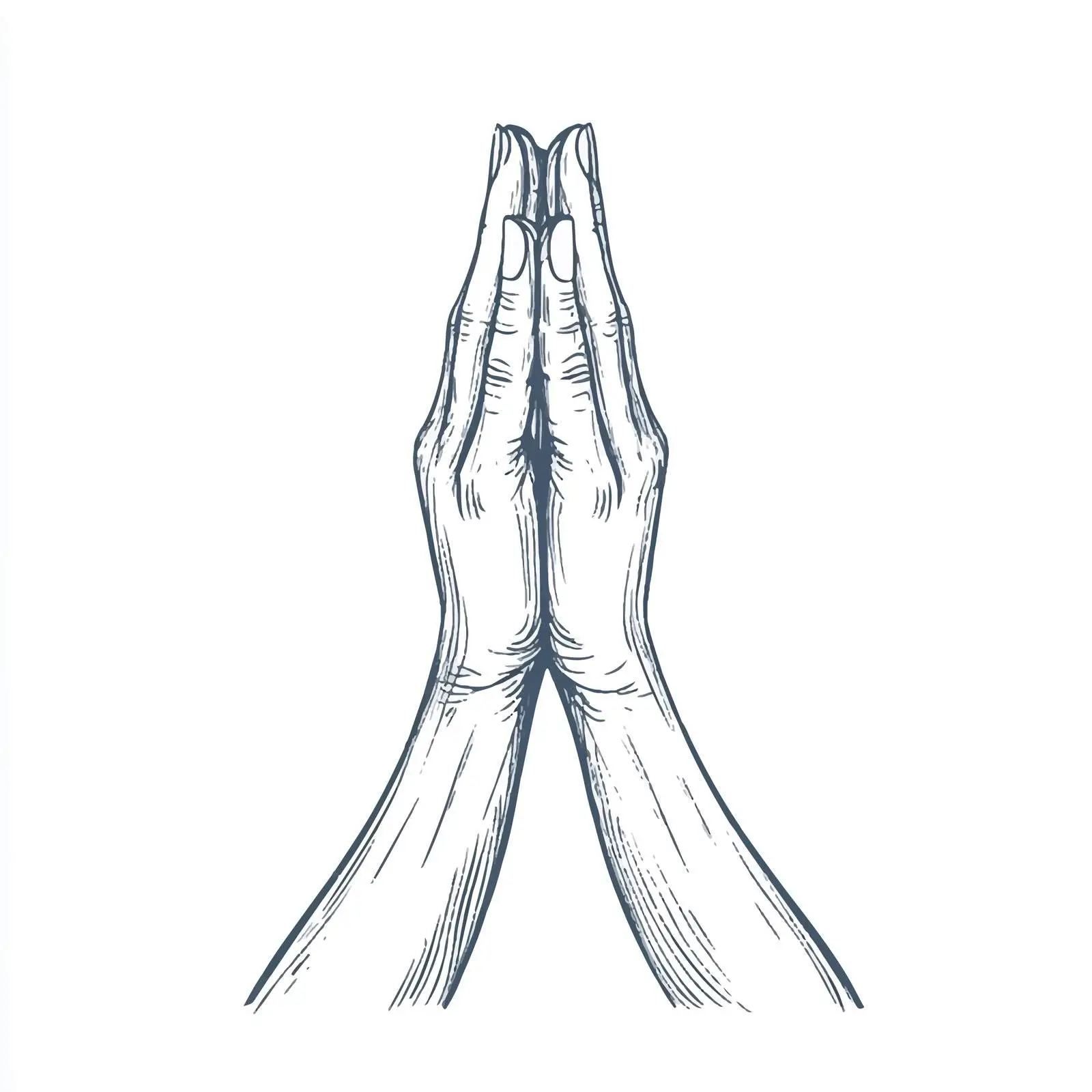 Namaste Hand Gesture Sketch Vector Illustration – free thankfulness image from Dotvec