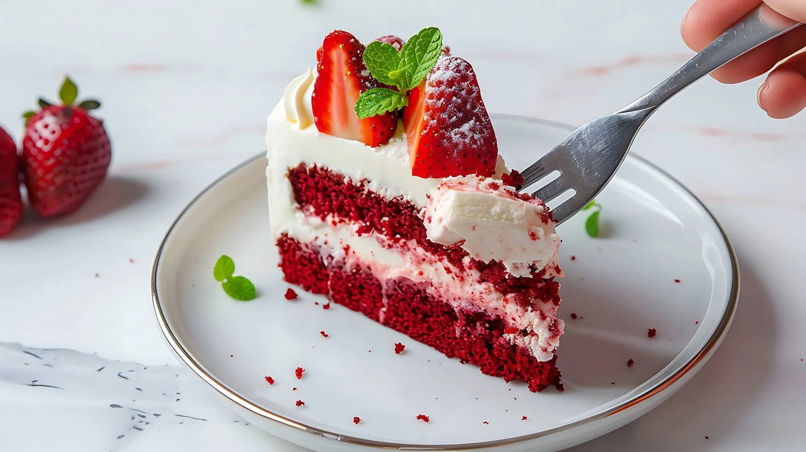 Elegant Handheld Fork for Red Velvet — free download from Dotvec