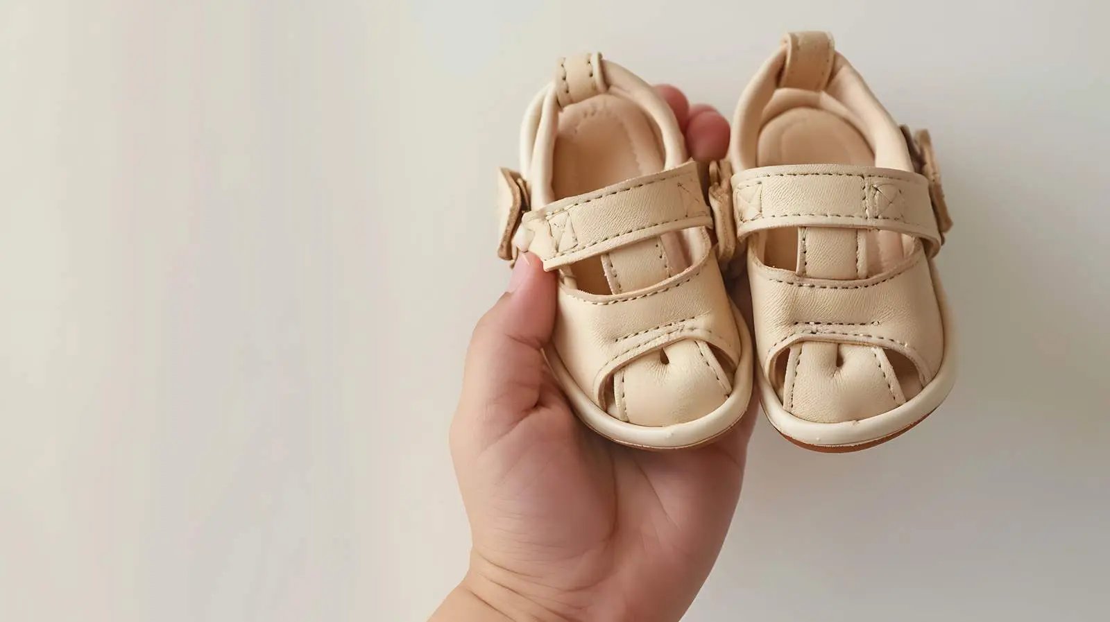 Cute Newborn Baby Sandals in Hand — free download from Dotvec