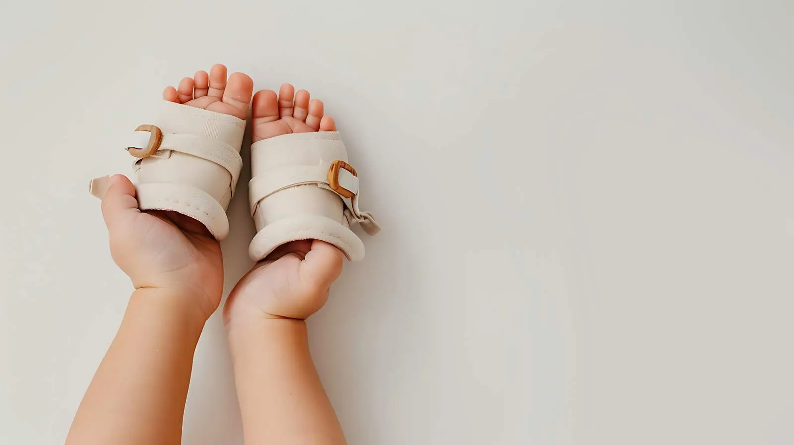 Cute Newborn Baby Sandals in Hands — free download from Dotvec