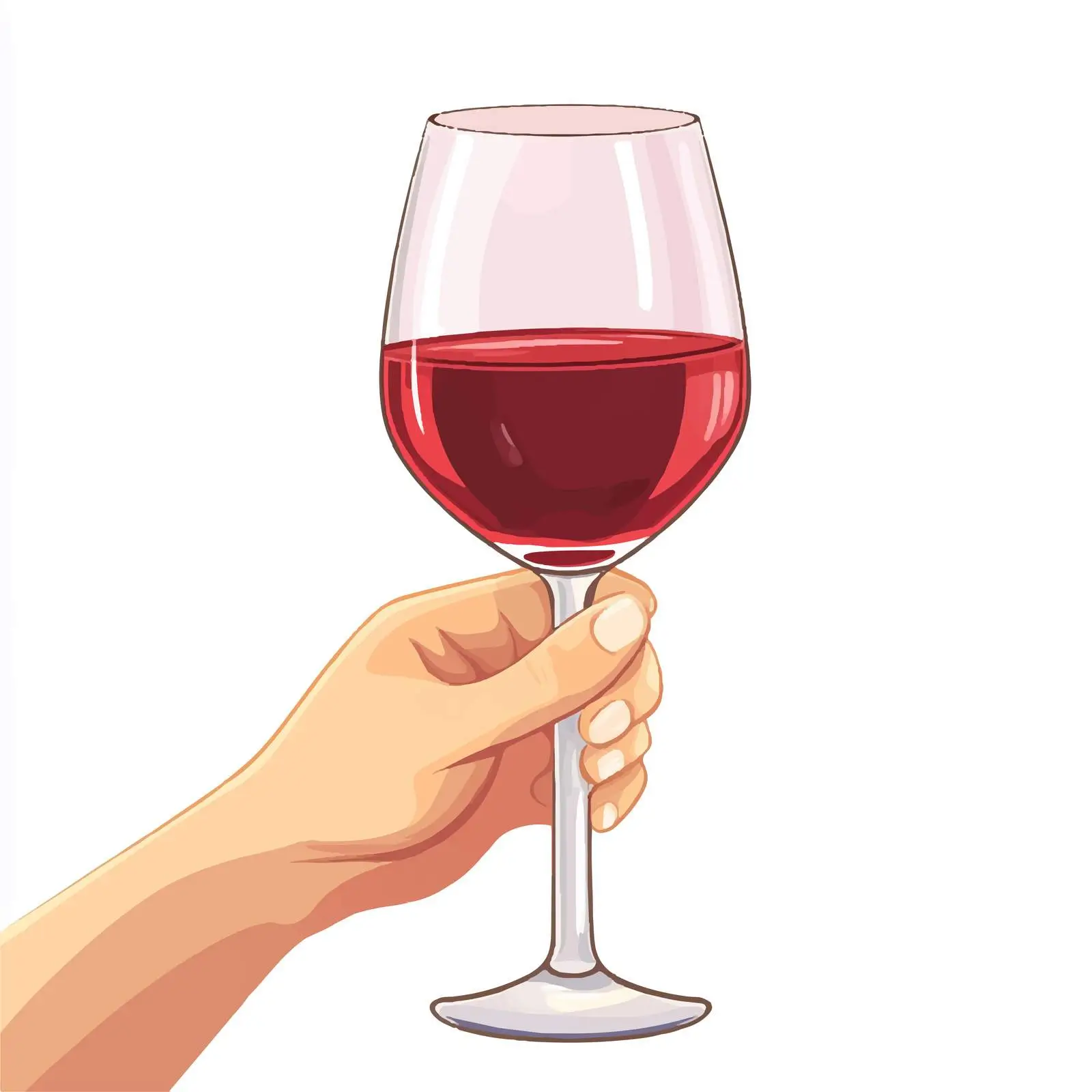 Person Holding Wine Glass on White Background — free download from Dotvec