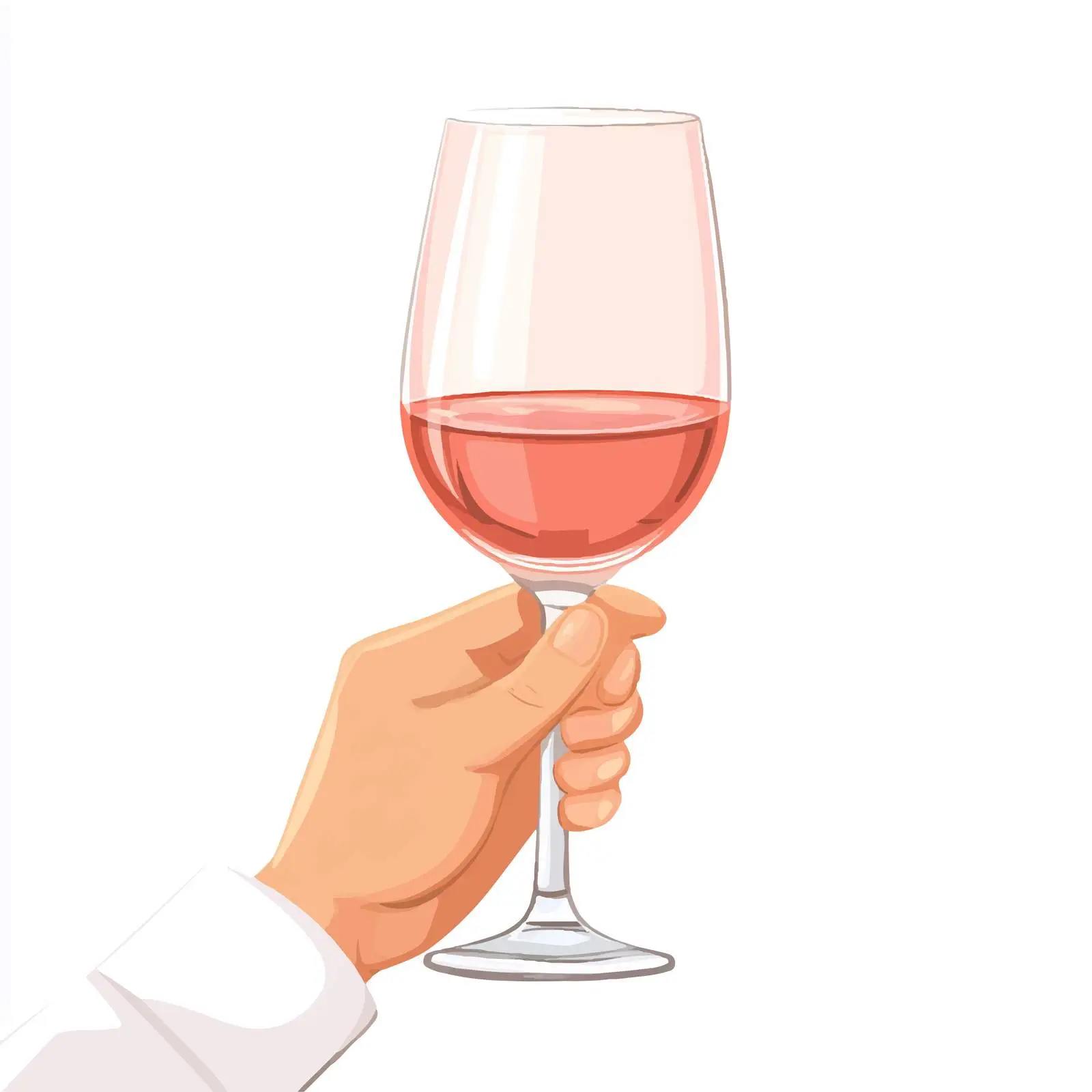 Elegant Hand Holding Wine Glass on White Background — free download from Dotvec