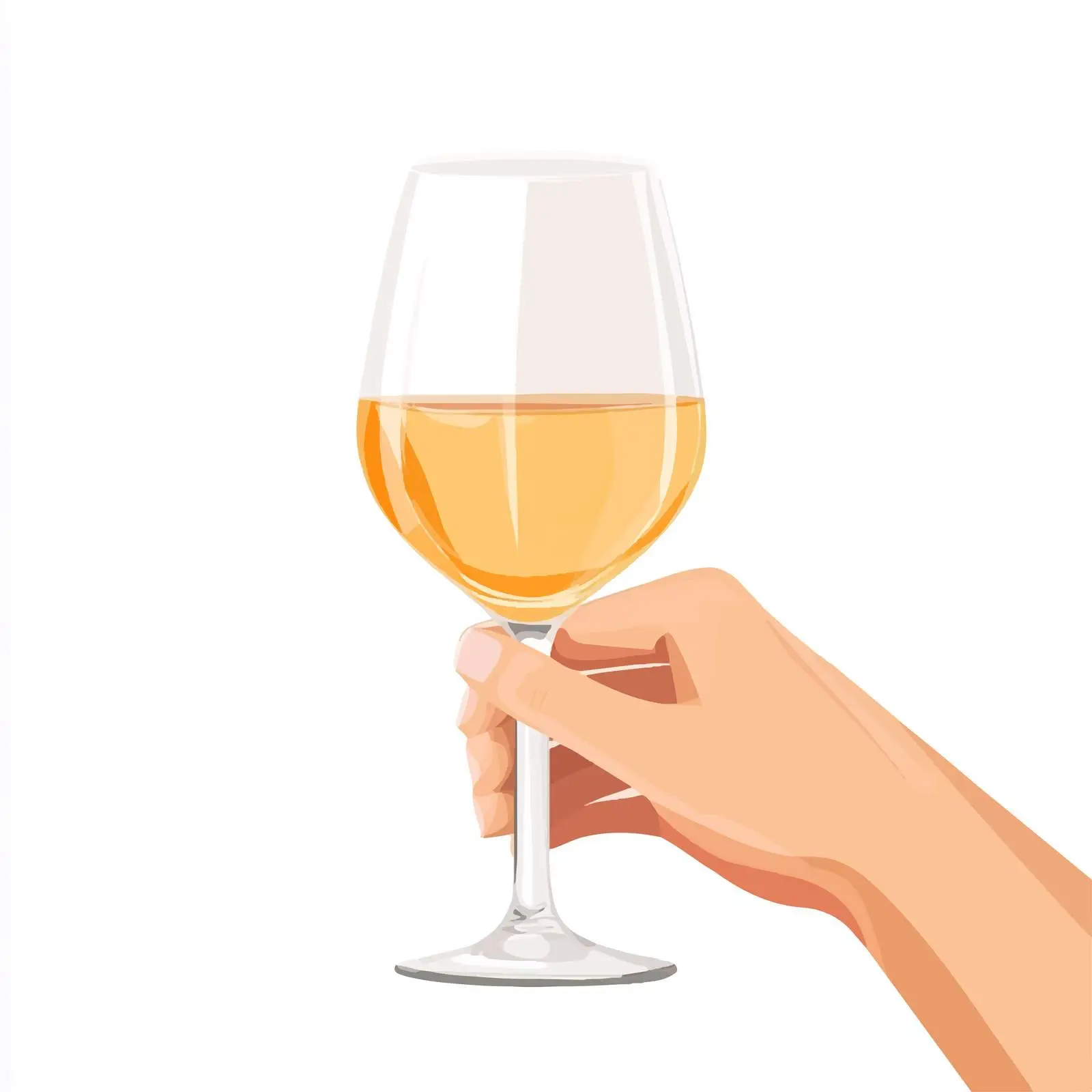 Elegant Hand with Wine Glass on White Background — free download from Dotvec