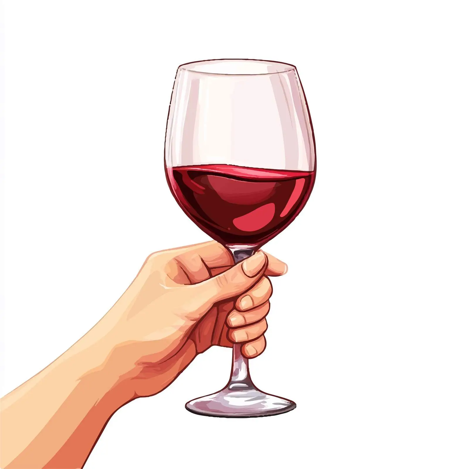 Elegant Hand Holding Wine Glass on White Background — free download from Dotvec