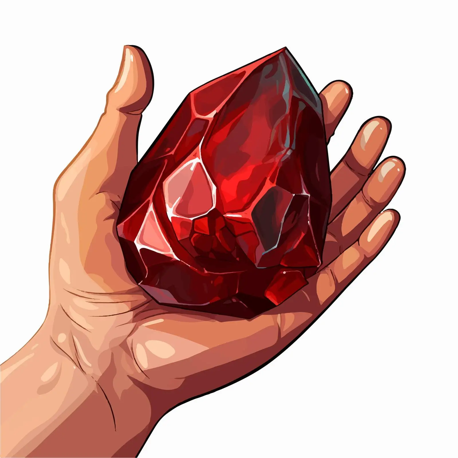 Hand Holding Bloodstone Isolated Vector Illustration — free download from Dotvec
