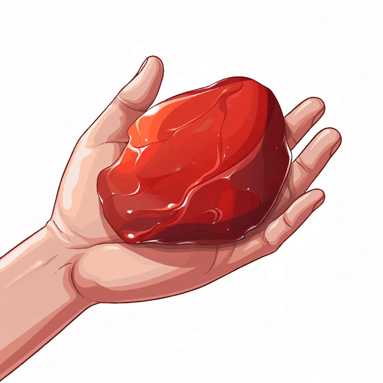 Hand Holding Bloodstone Illustration Vector Art — free download from Dotvec