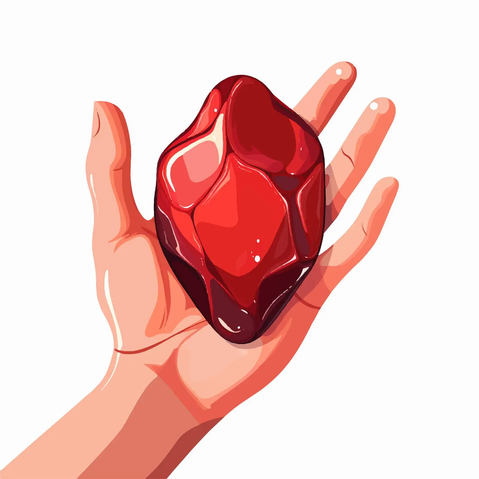 Hand Holding Bloodstone Isolated Vector Illustration — free download from Dotvec