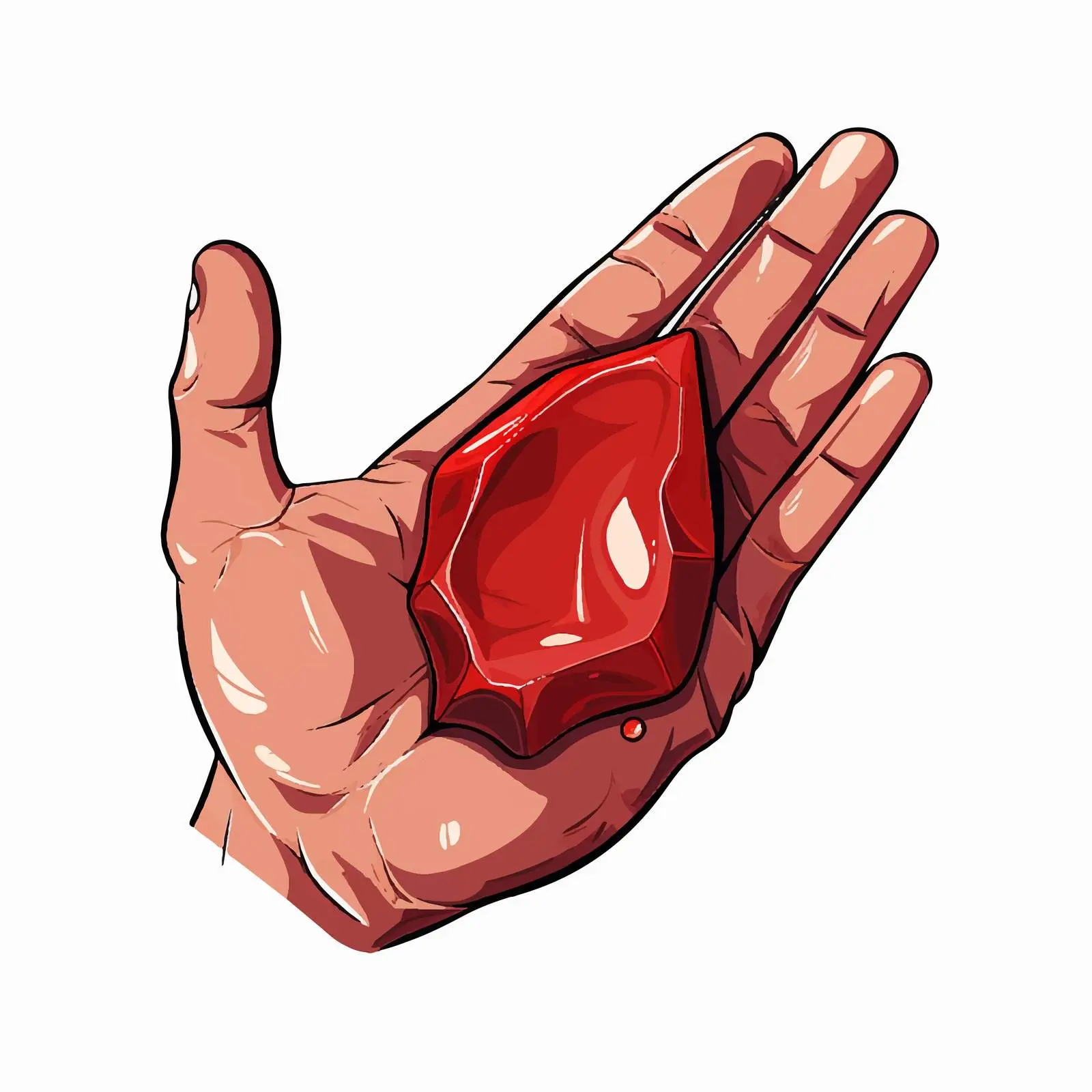 Hand Holding Bloodstone Isolated Vector Illustration — free download from Dotvec
