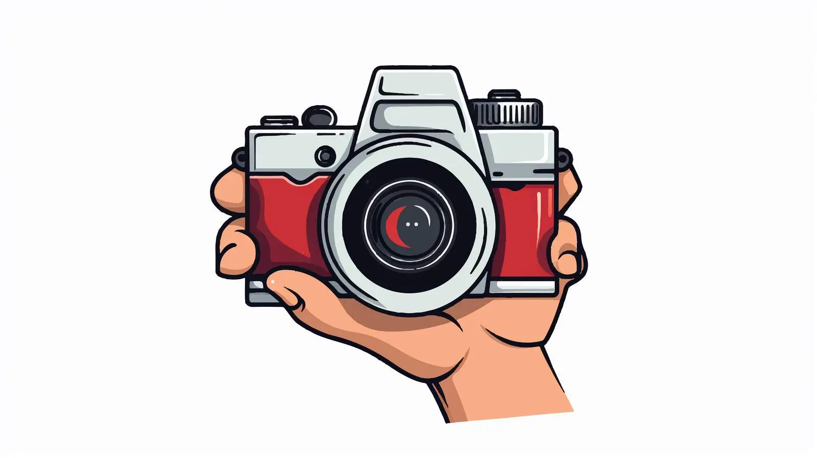 Cartoon Hand Holding Camera Vector Icon — free download from Dotvec