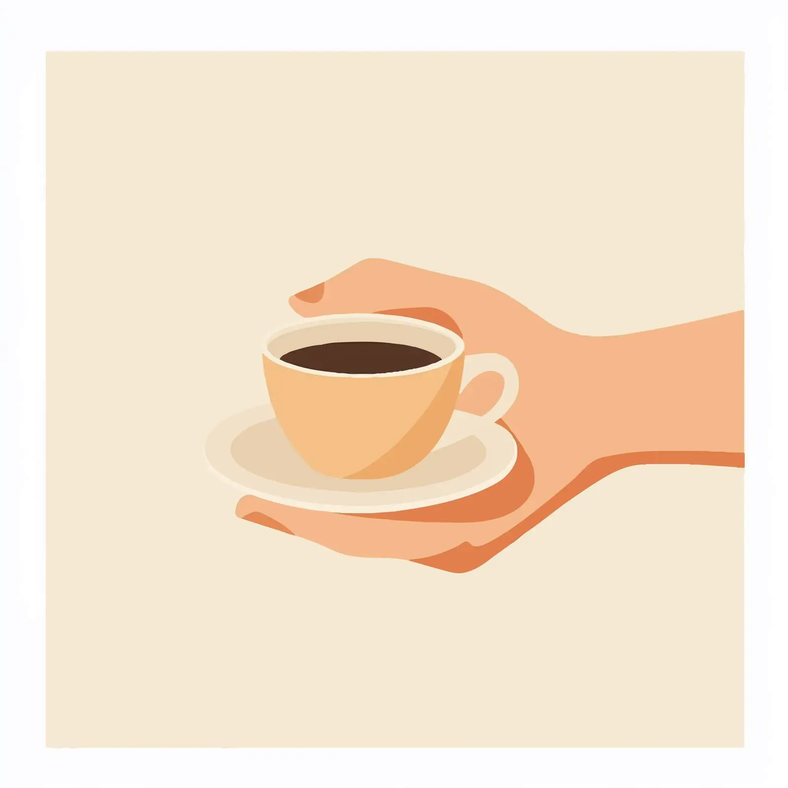 Hand Holding Coffee Cup Flat Vector Illustration — free download from Dotvec