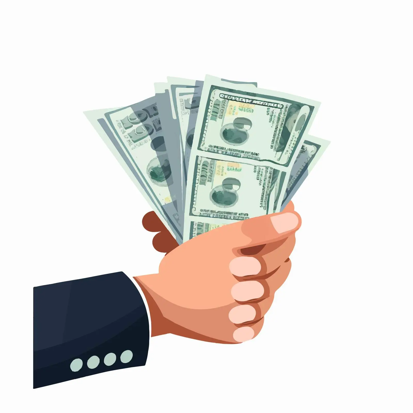 Hand Holding Illegal Cash - Financial Fraud Vector – free deception image from Dotvec