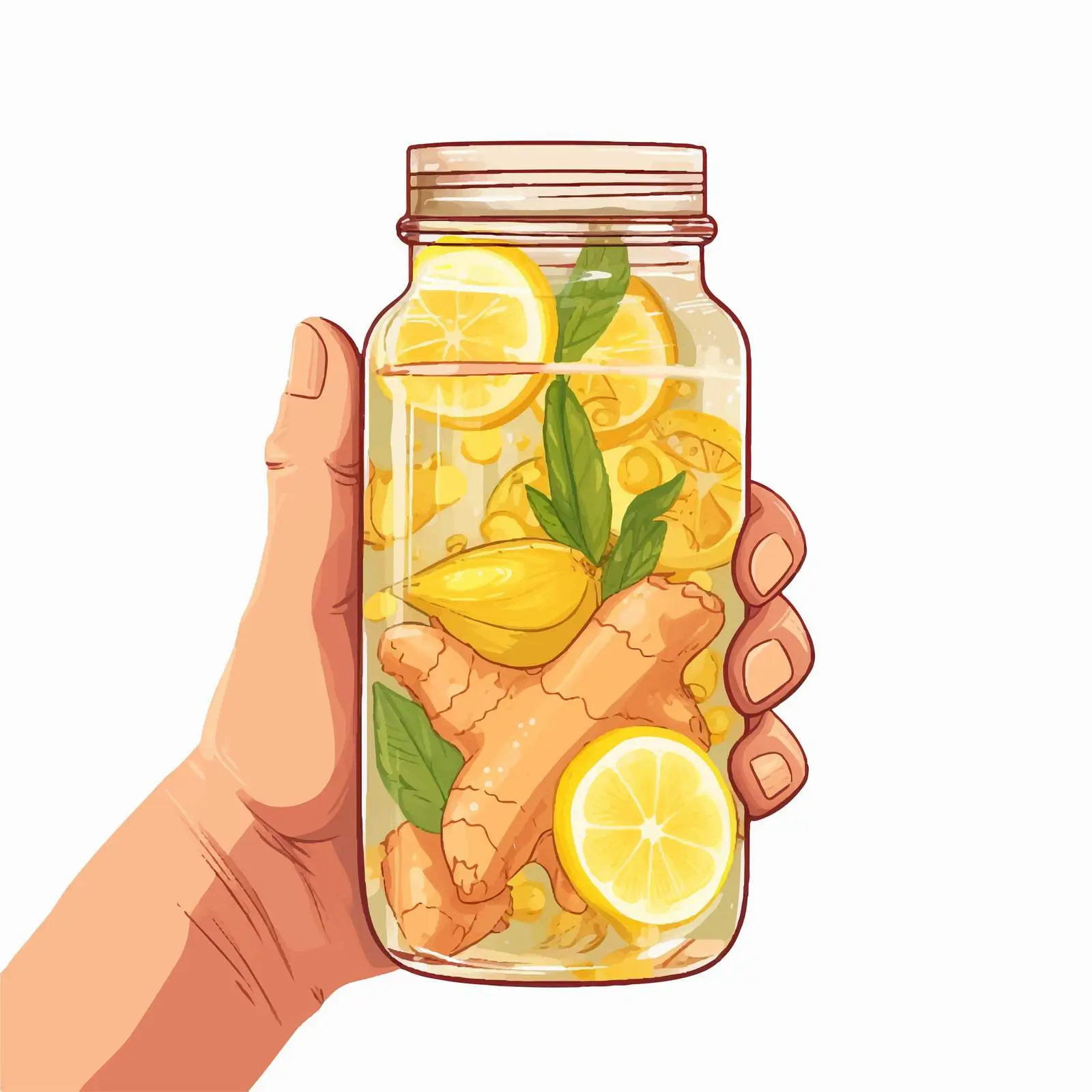 Hand Holding Infused Ginger Water Drink — free download from Dotvec