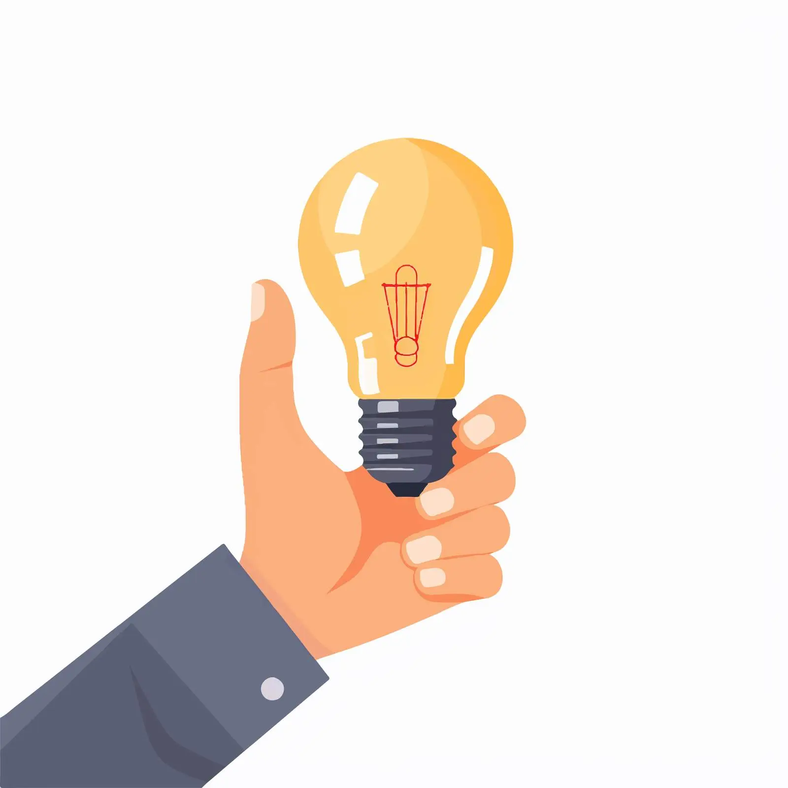 Hand Holding Lightbulb Icon Vector Illustration — free download from Dotvec