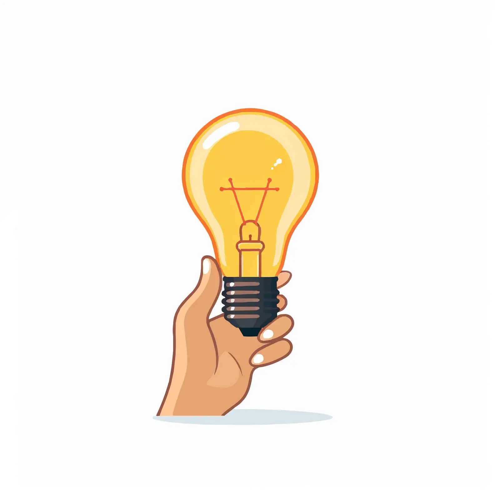 Hand Holding Lightbulb Icon Illustration — free download from Dotvec