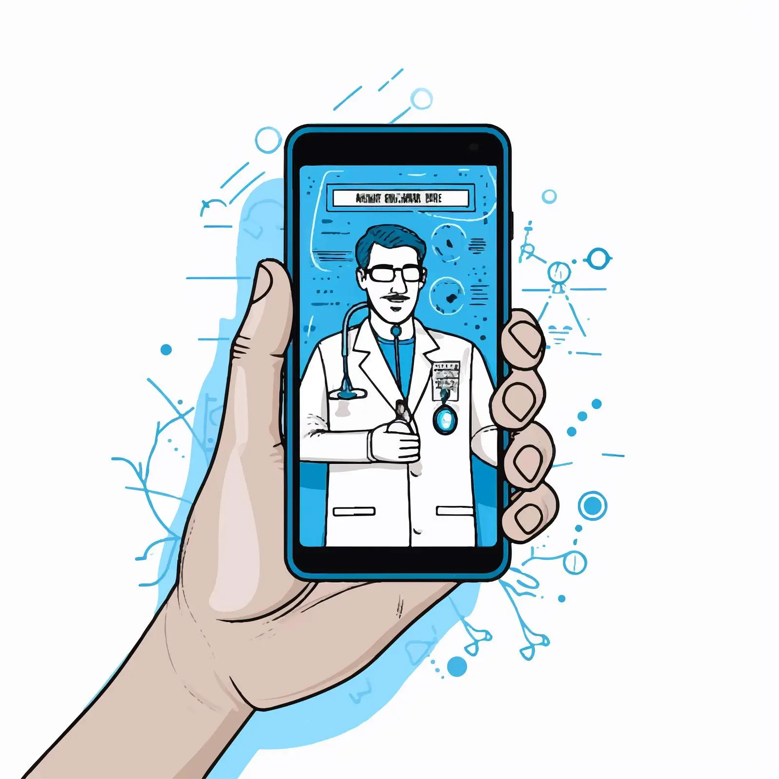 Mobile Phone with Doctor Messages — free download from Dotvec