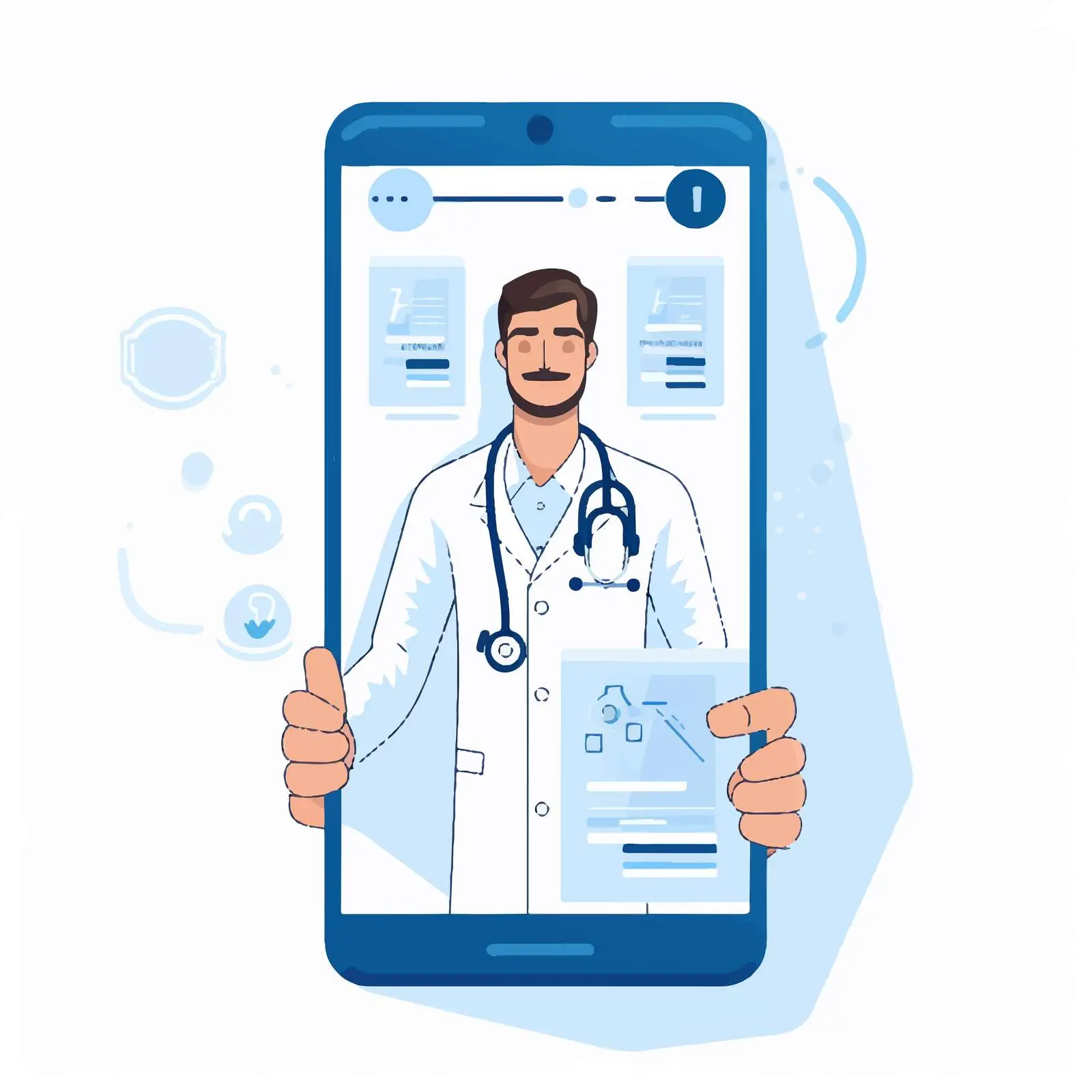 Mobile Phone with Doctor Messages — free download from Dotvec