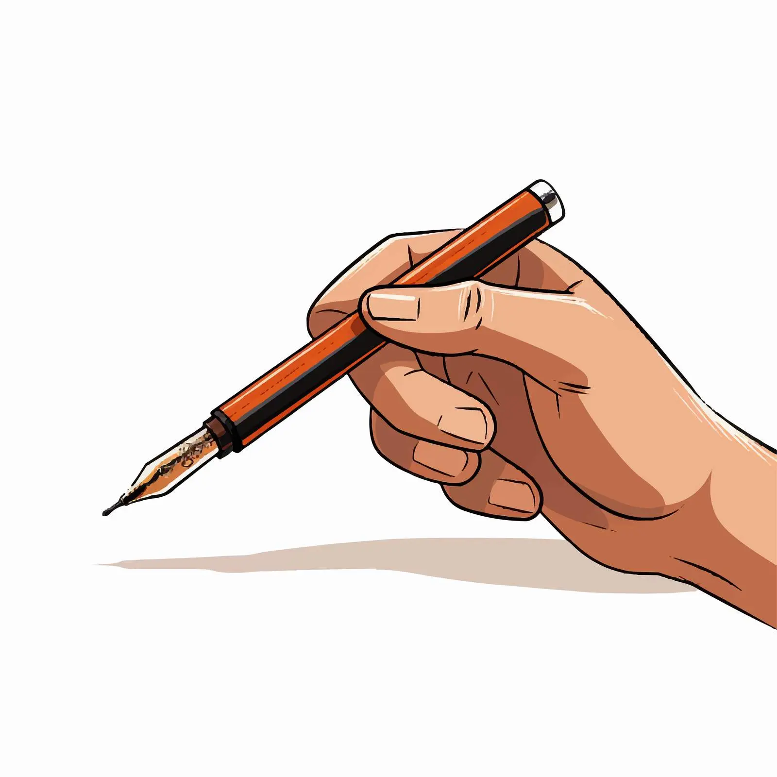 Hand Holding Pen Tool for Calligraphy Art — free download from Dotvec