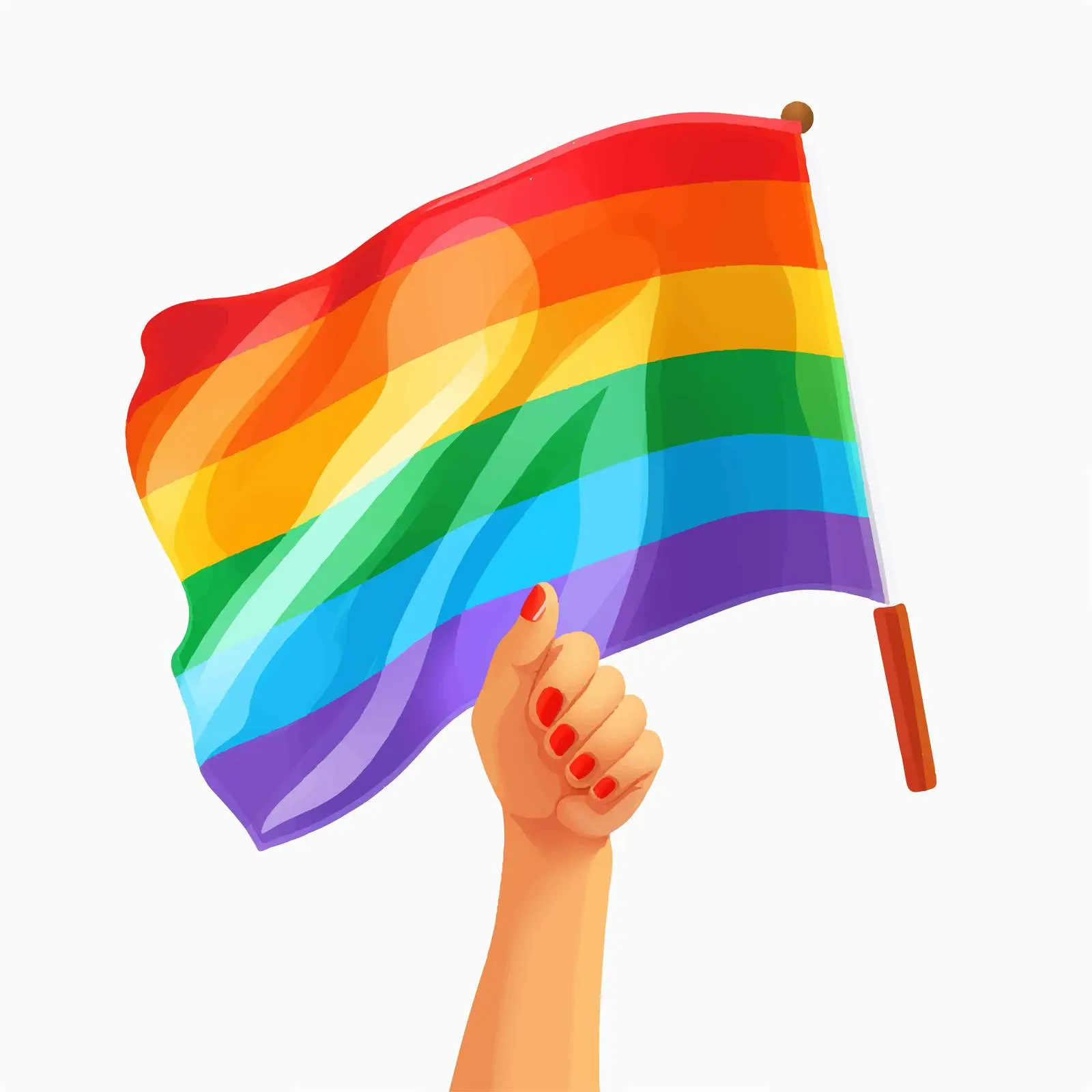 Hand Holding Rainbow Flag for LGBTQ+ Pride – free parade image from Dotvec