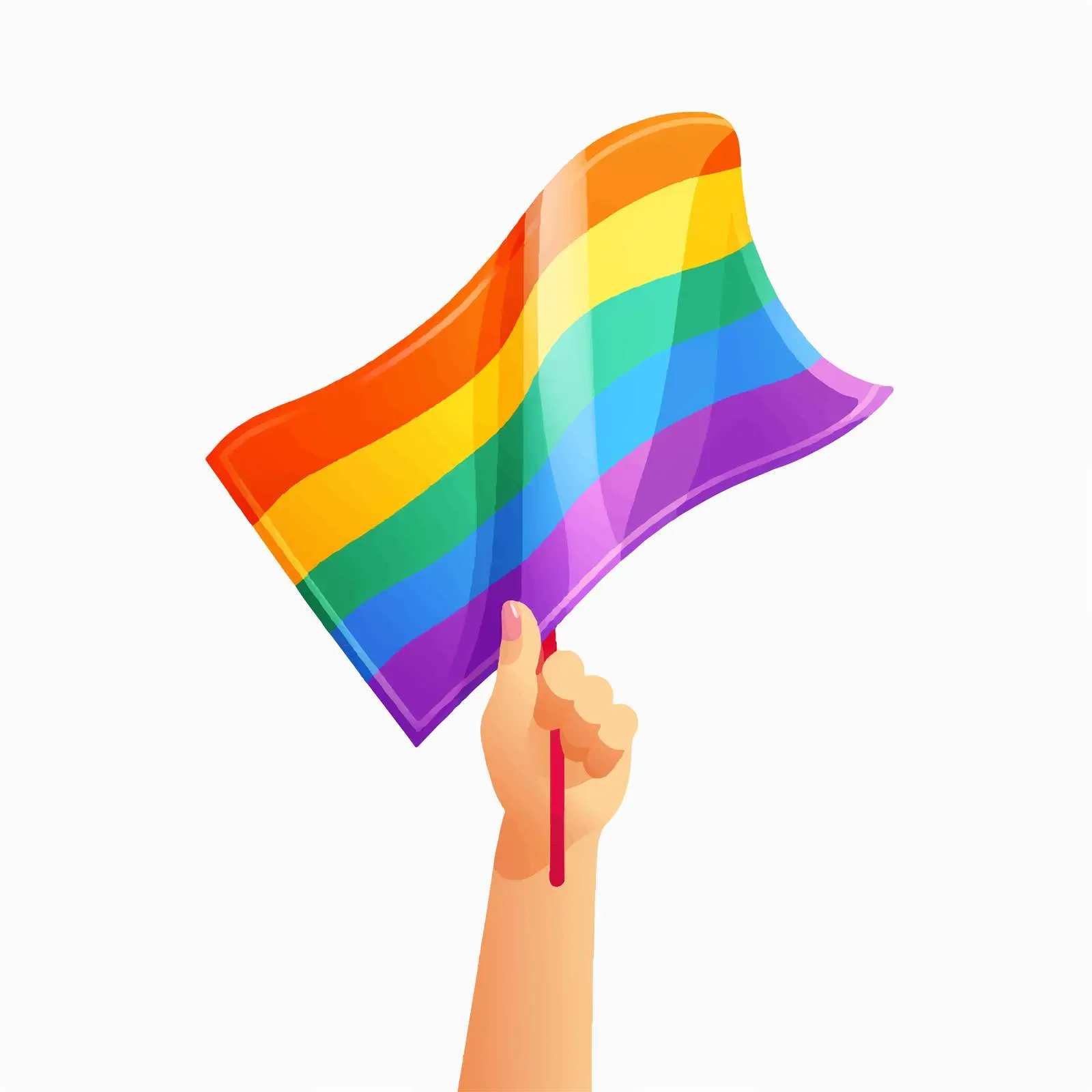 Hand Holding Rainbow Flag for LGBTQ+ Pride — free download from Dotvec