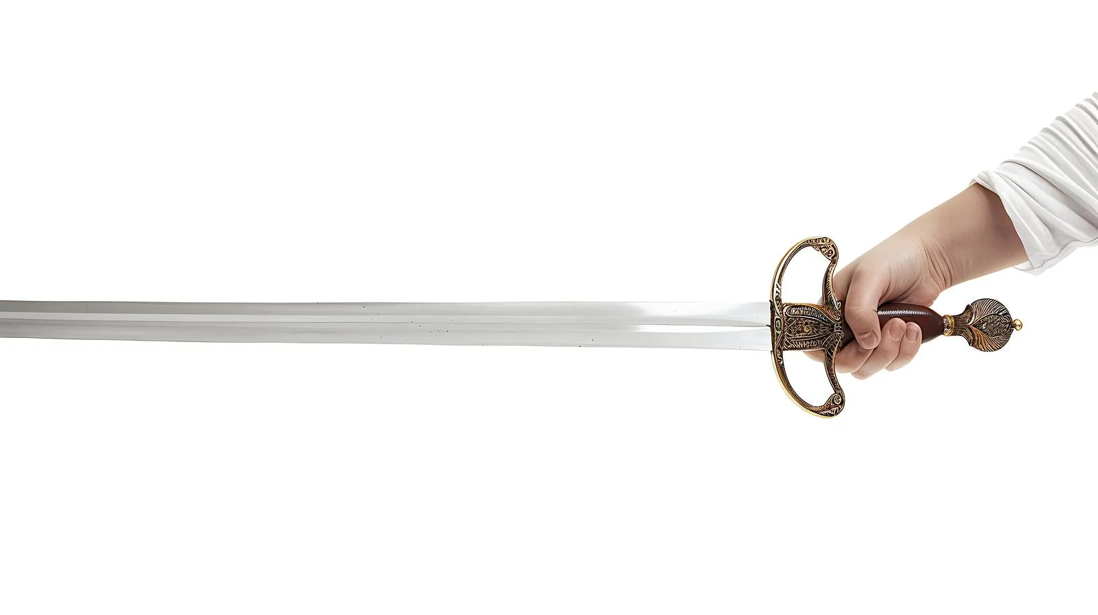Elegant Hand with Rapier Sword on White — free download from Dotvec
