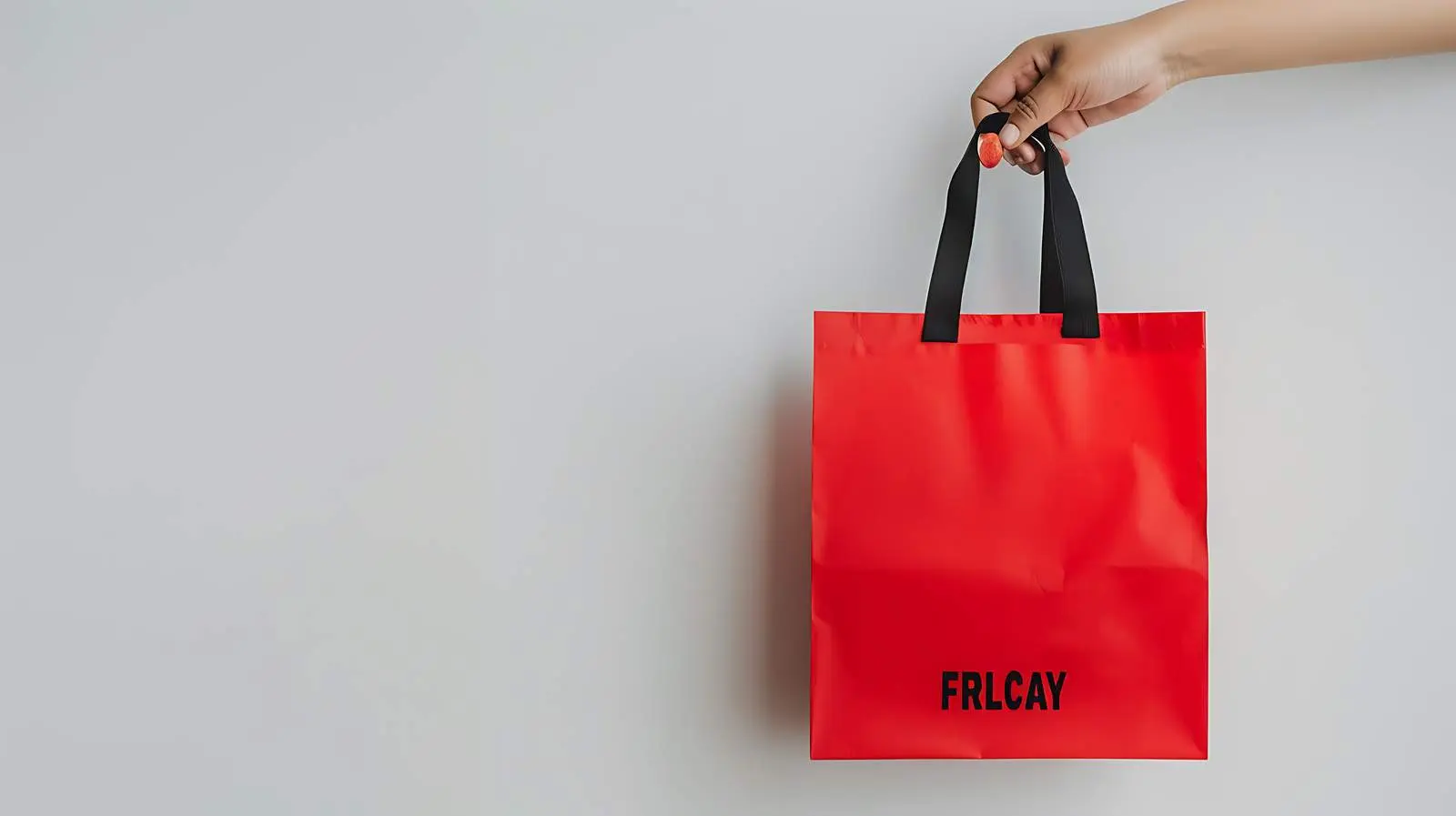 Hand Holding Red Craft Shopping Bag with SALE Sign — free download from Dotvec