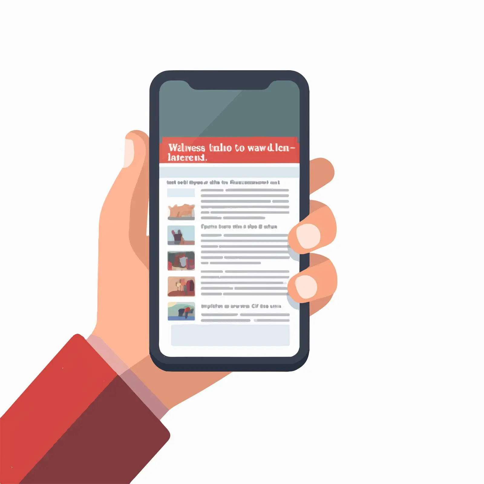 Hand Holding Smartphone, Scrolling and Reading — free download from Dotvec