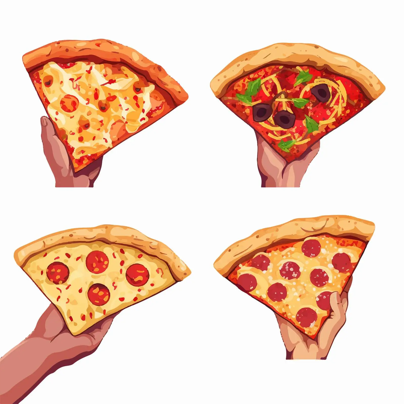 Italian Fast Food Pizza Slices Vector Art — free download from Dotvec