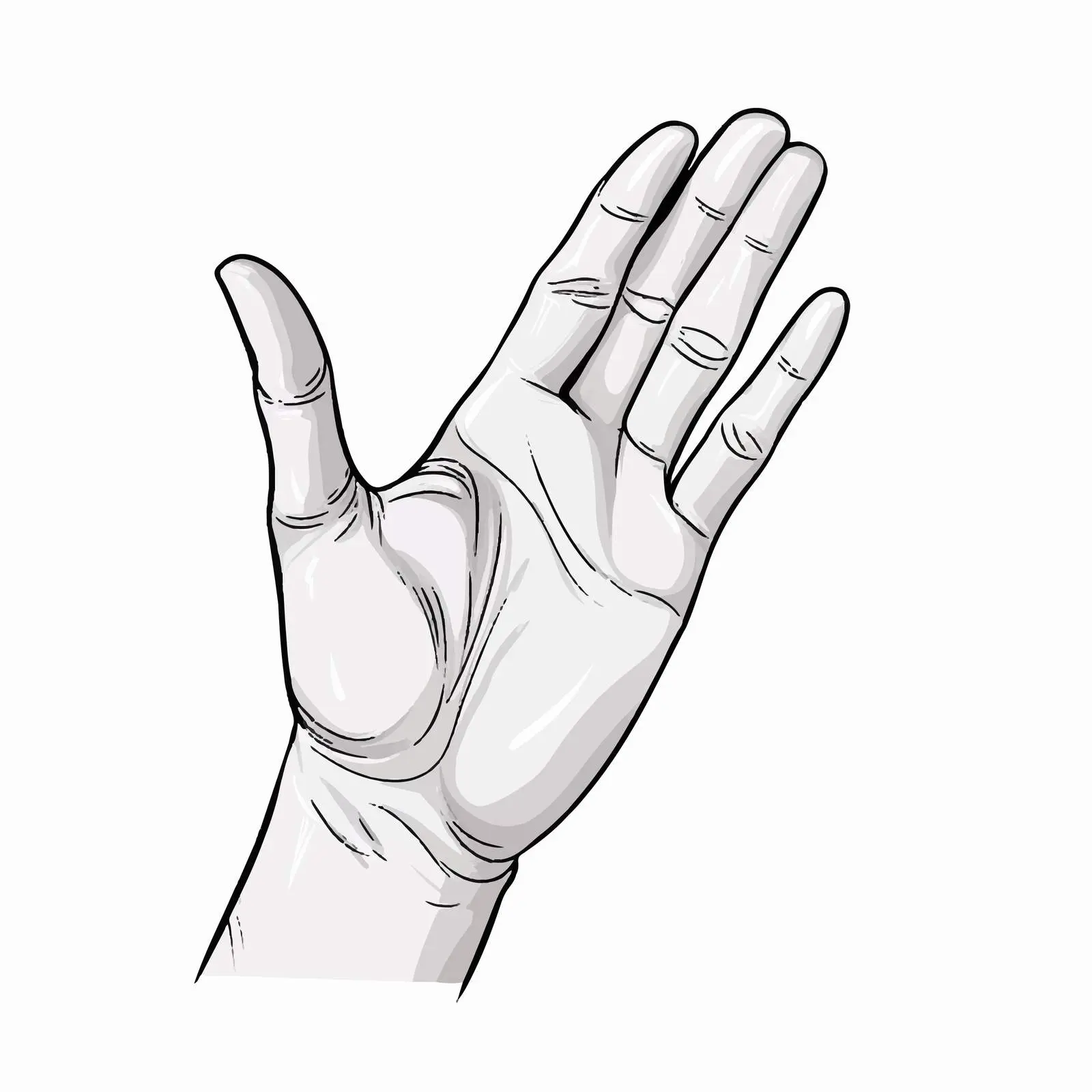 Cartoon Hand Line Vector Illustration — free download from Dotvec