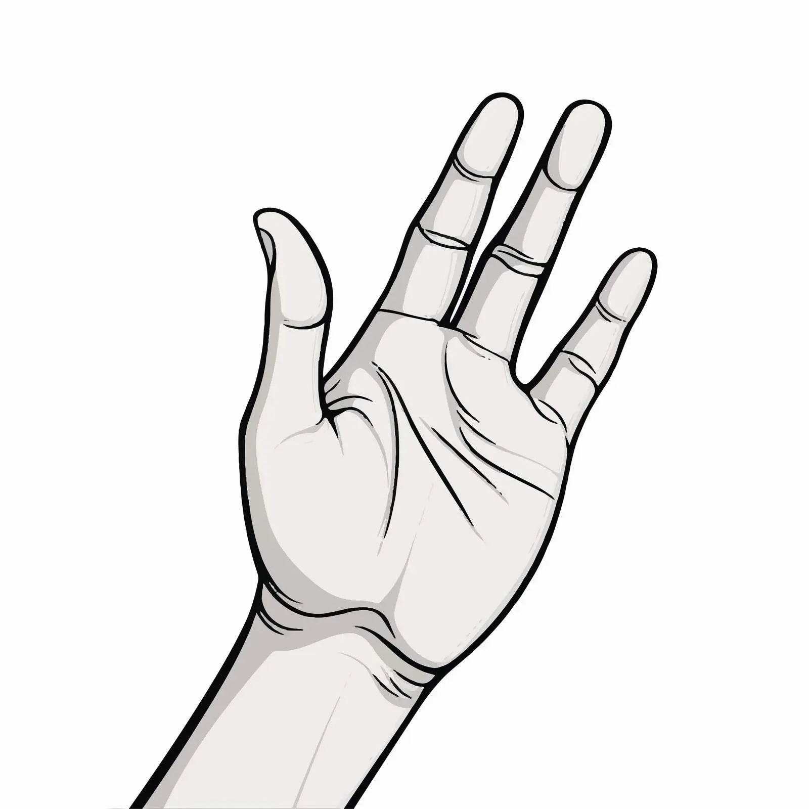 Hand Line Vector Illustration on White Background — free download from Dotvec
