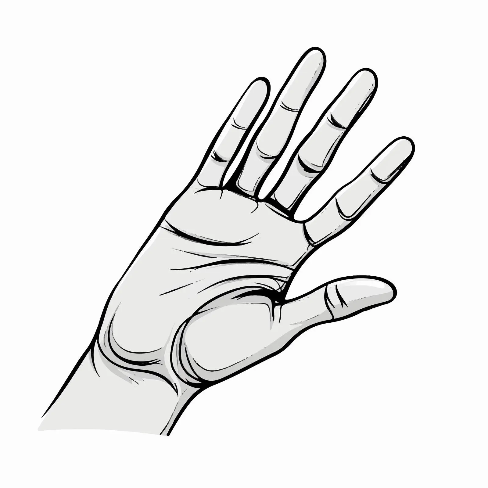 Hand Line Vector Illustration on White Background — free download from Dotvec