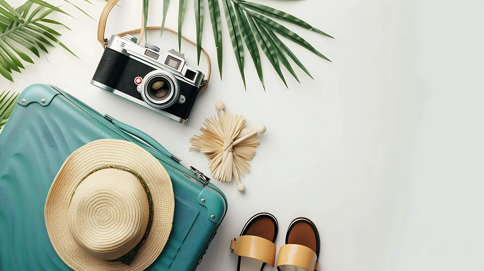 Stylish Female Straw Slippers with Hand Luggage – free luggage image from Dotvec