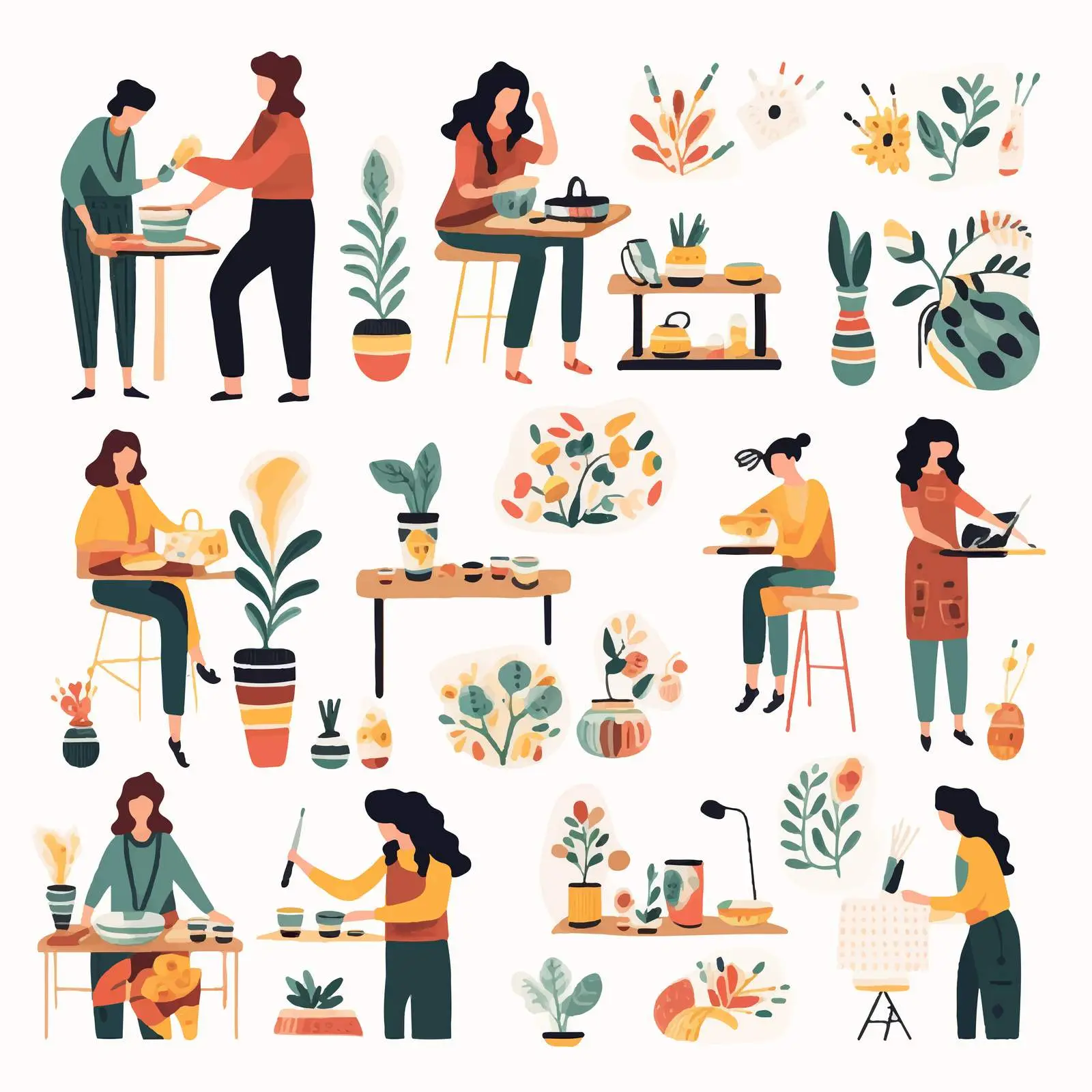 Handmade Craft Art Set with Creative Artisans — free download from Dotvec