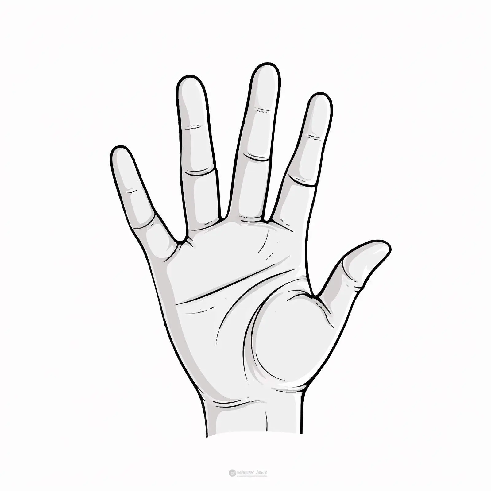 Hand Outline Vector Illustration on White Background — free download from Dotvec
