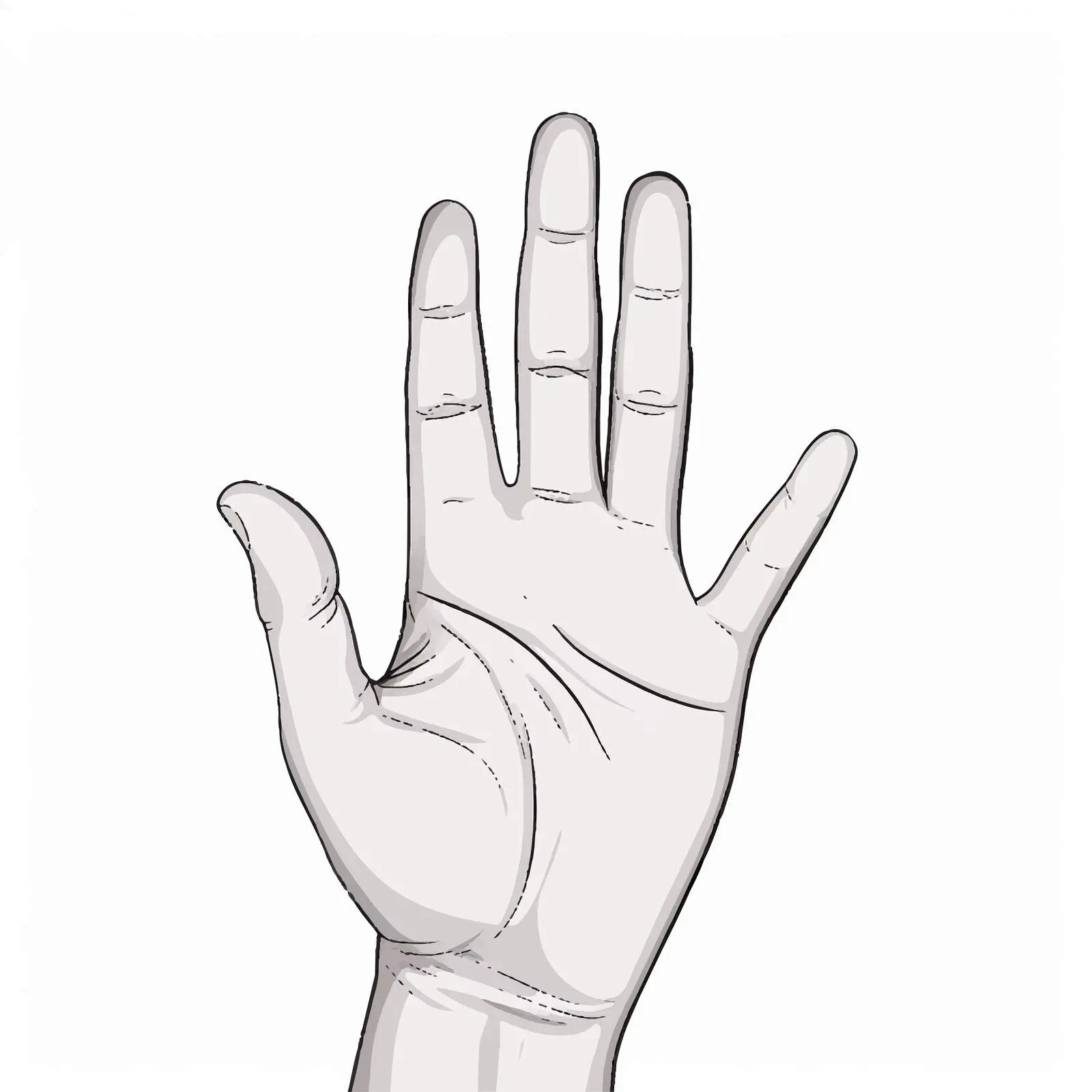 Hand Outline Vector Illustration on White Background — free download from Dotvec